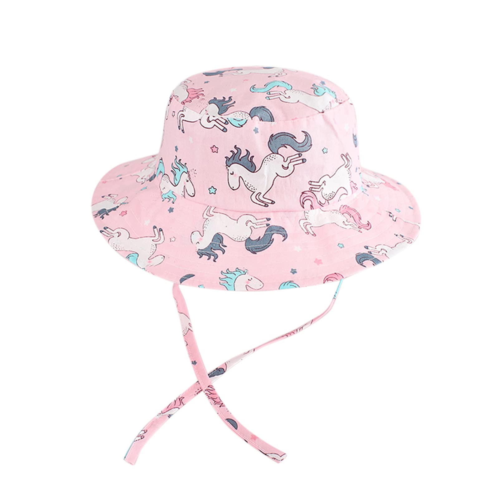 Kids Sun Protection Beach Hat - UPF 50+ Floral Bucket Hat for Baby Girls & Boys - Cute Cartoon Sun Hat for Outdoor Play, Pool, Summer Vacation & Beach Activities