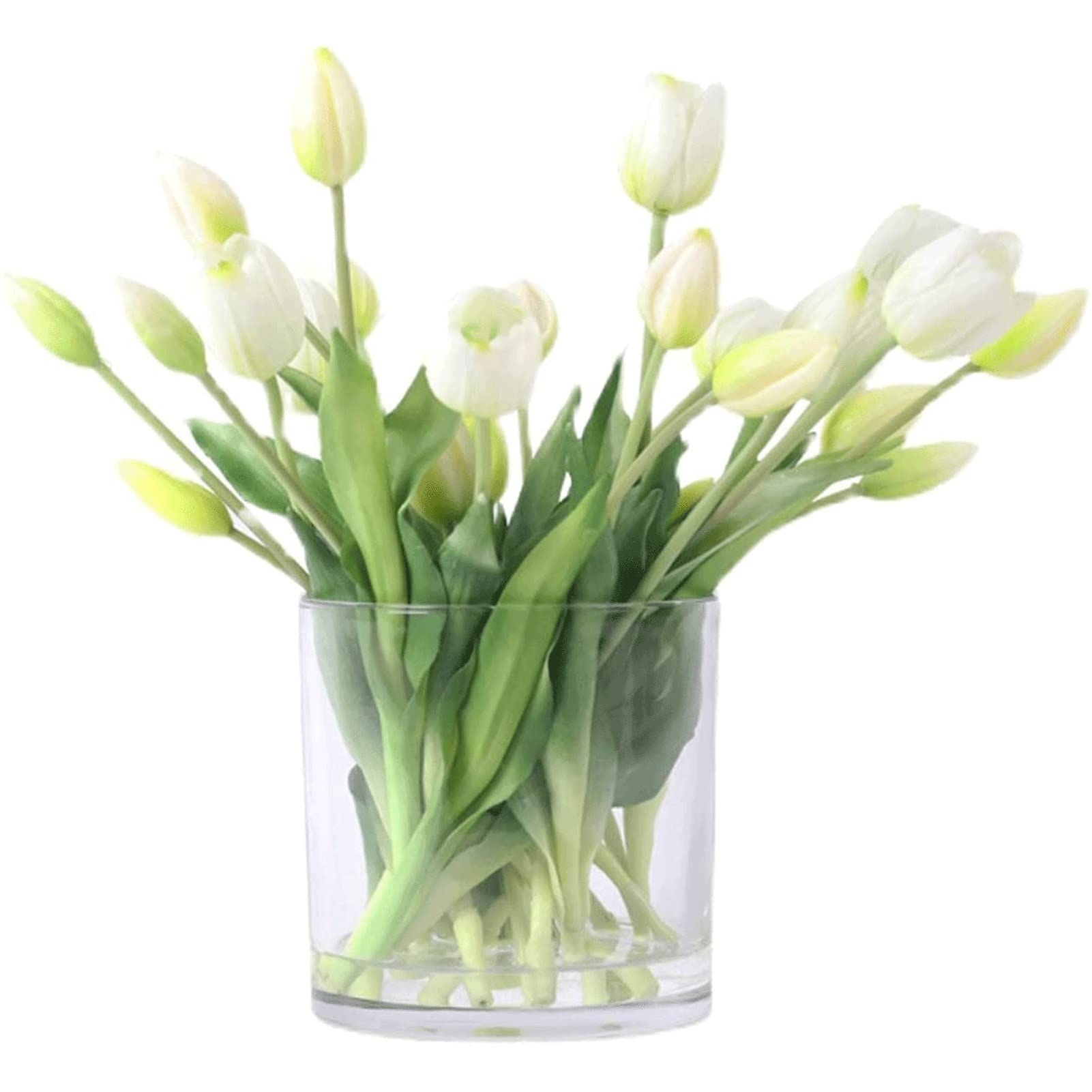 Huixinliang Artificial Tulips Flowers - 24 Pack Realistic Fake Tulips for Outdoor Home Decor, Wedding Centerpieces, Birthday Party, Table Arrangements & Floral Bouquets - Perfect for Spring Decor, Garden Parties & Indoor Vase Displays