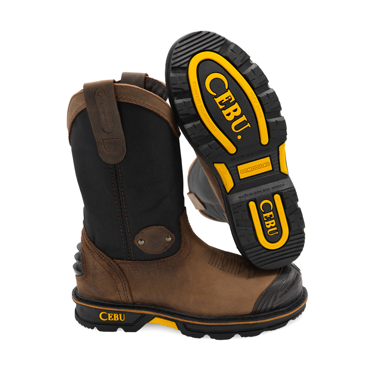 Men's 10-Inch Pull-On Work Boots with Soft Toe, Breathable & Rubber Shield - Durable Safety Footwear for Construction, Warehouse & Outdoor Work