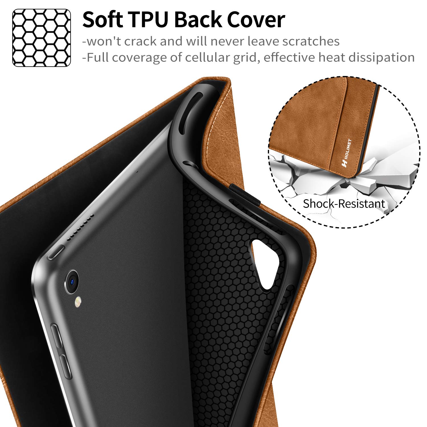 H HOLIMET iPad 9th/8th/7th Generation Case (2021/2020/2019 10.2 Inch) - Shockproof Protective Cover with Pencil Holder, Soft TPU Back & Auto Sleep/Wake Function - Perfect for School, Work and Travel