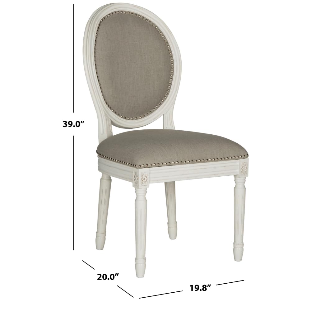 SAFAVIEH Home Collection Light Grey/Cream Accent Chair - Modern Upholstered Living Room Seating for Home, Office & Lounge