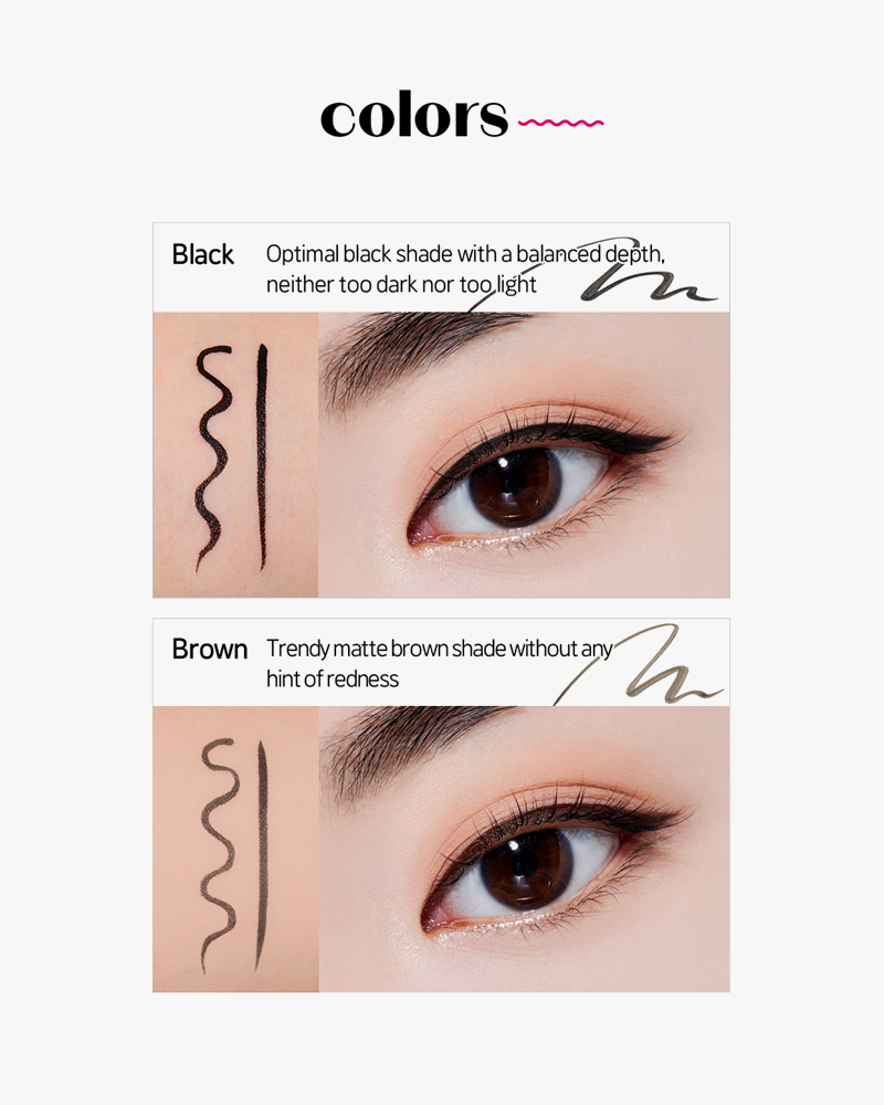 Etude Line Fix Brush Liner - Waterproof Eyeliner Pen for Precise Winged Eyeliner Makeup | Long Lasting & Smudge Proof | Perfect for Daily Use & Special Occasions