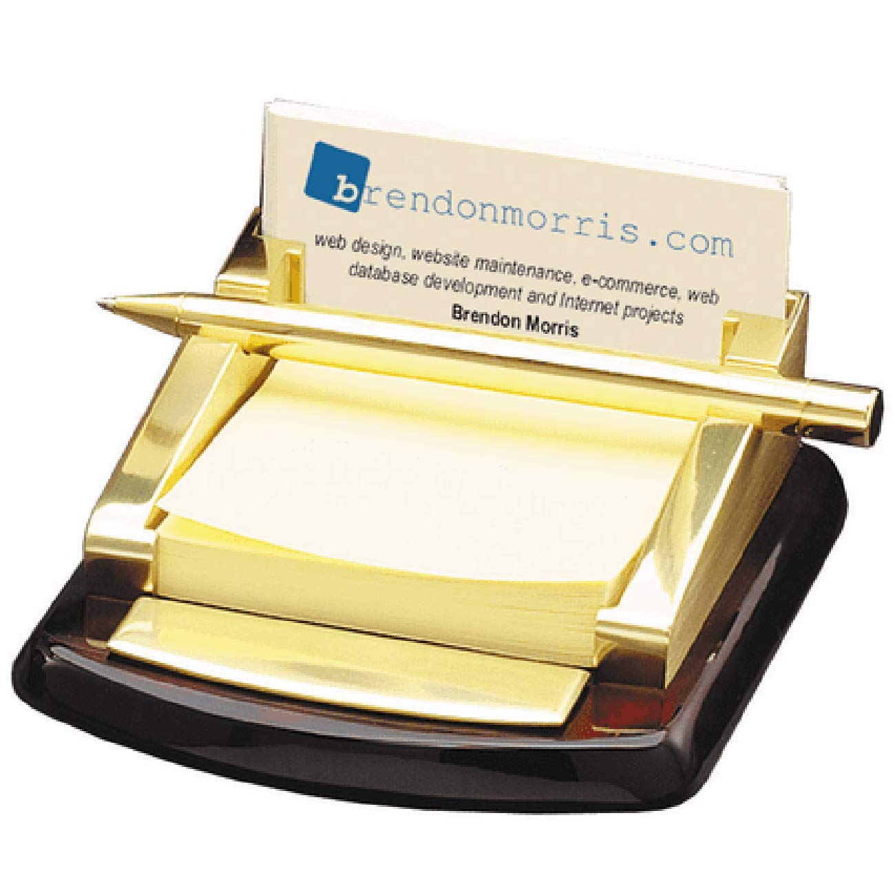 Personalized Sticky Note Holder & Pen Stand - Custom Executive Desk Organizer for Office, Home, or Gift Giving | Premium Business Stationery Accessory