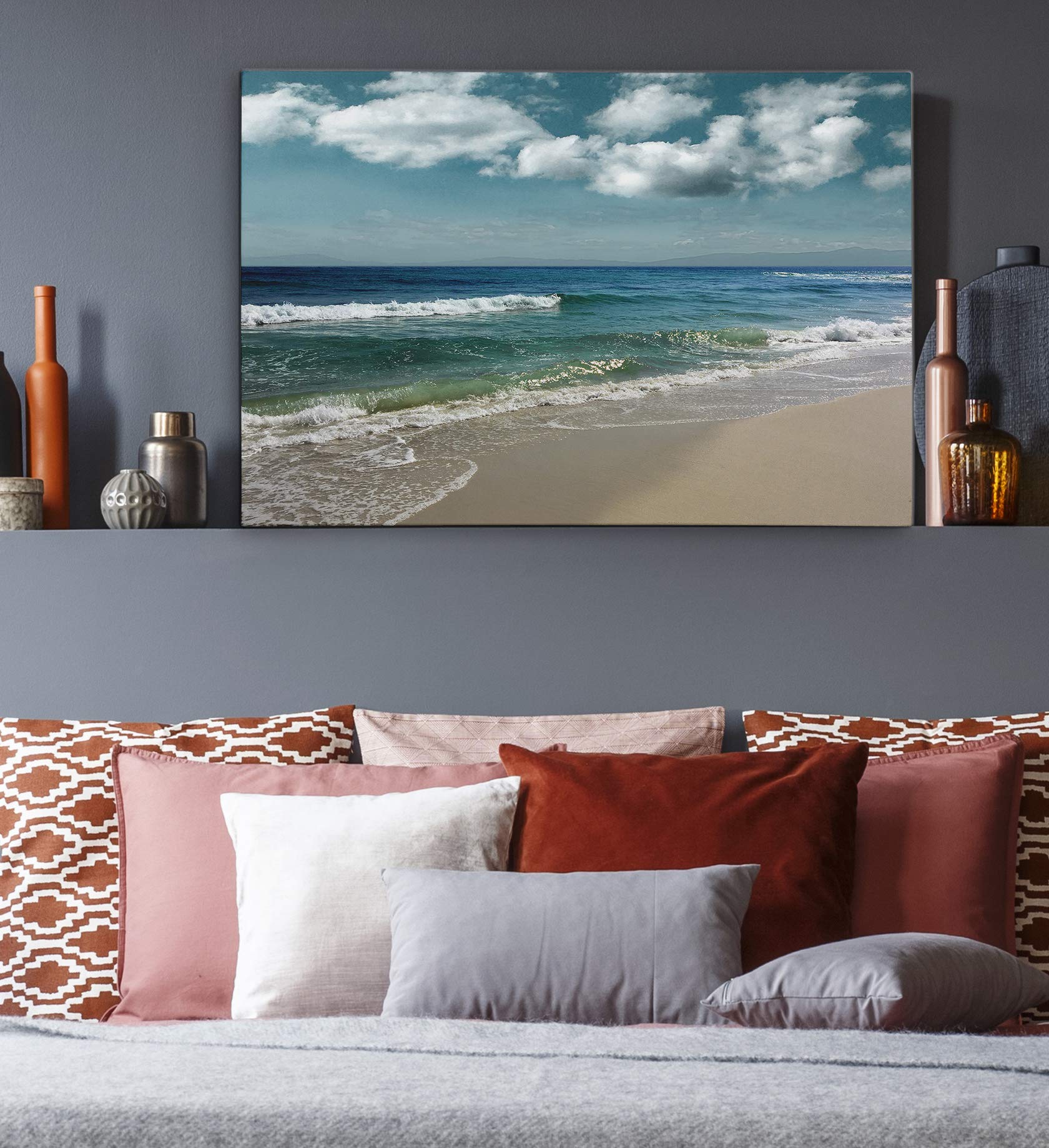Majestic Waves Beach Wall Art - 24x32 Inch Coastal Decor for Home, Office, Bedroom & Living Room | Perfect for Beach House, Vacation Rental & Coastal Theme Interior Design | Renditions Gallery (19288-2432)