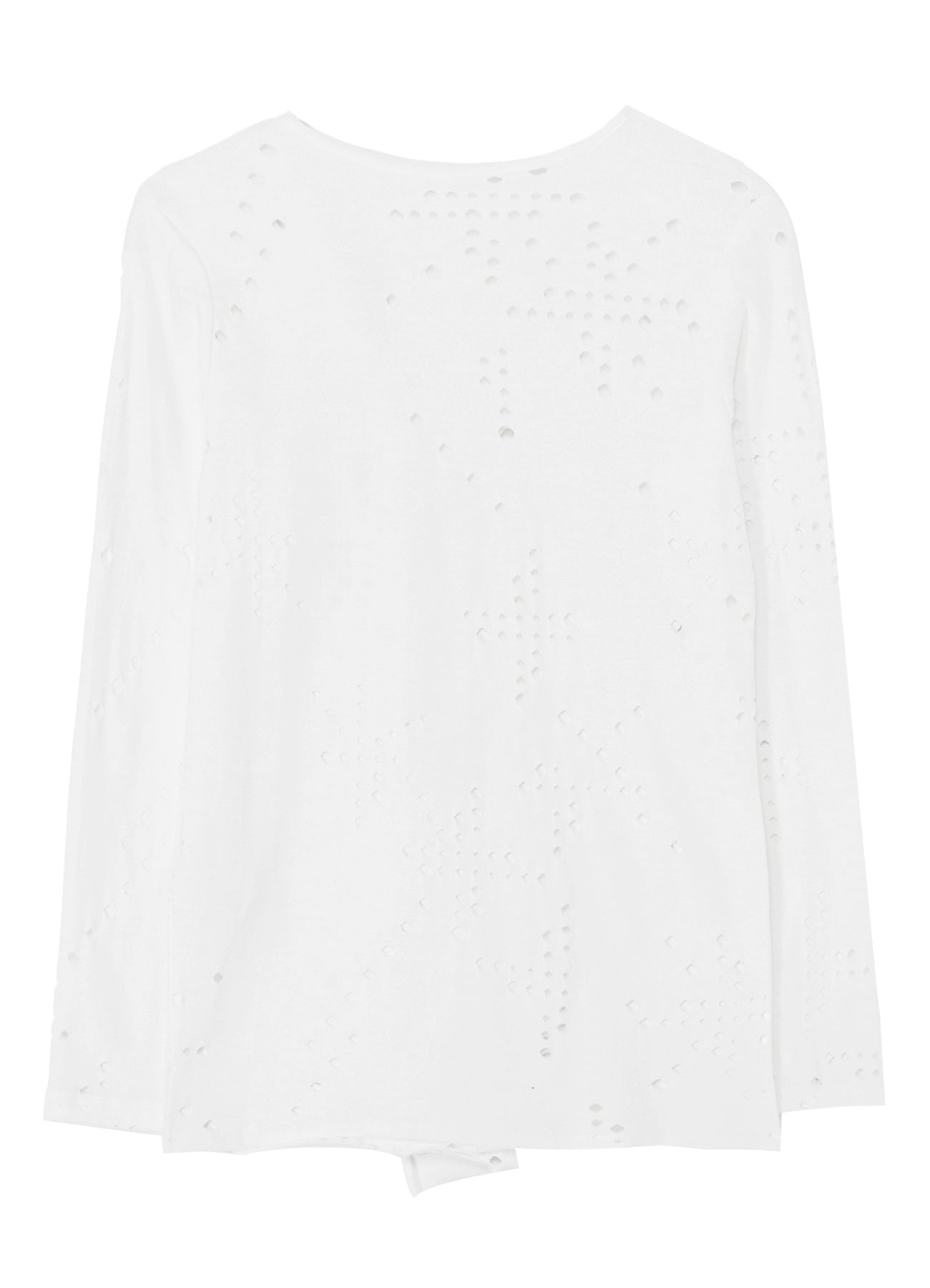 Breathable Cotton Jersey Long Sleeve T-Shirt with Unique Hole Design - Casual Comfort for Everyday Wear, Gym & Outdoor Activities