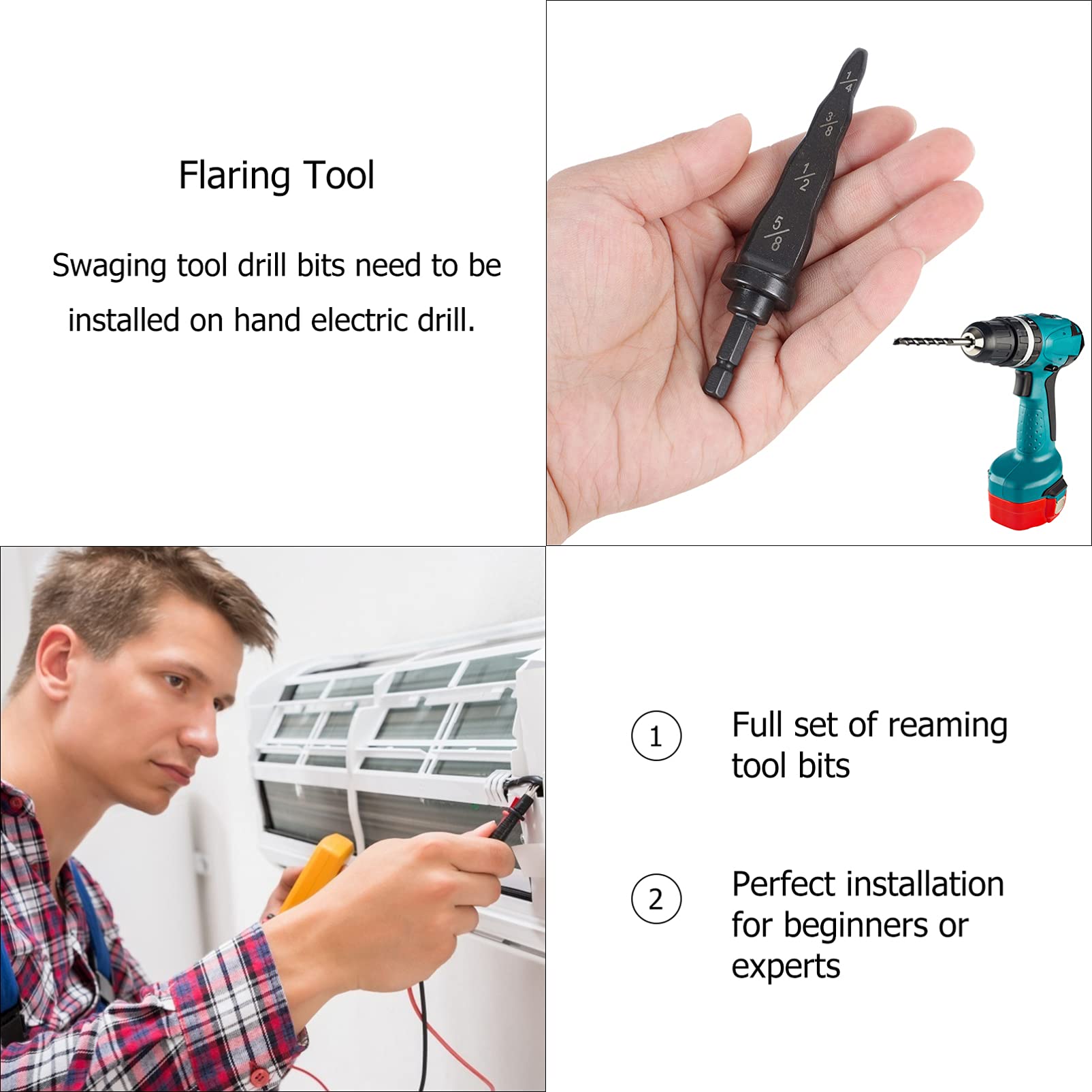 Professional HVAC Metal Swaging & Flaring Tool Kit for Air Conditioner Pipe Expansion - Perfect for AC Repair, Refrigeration & Plumbing Installations
