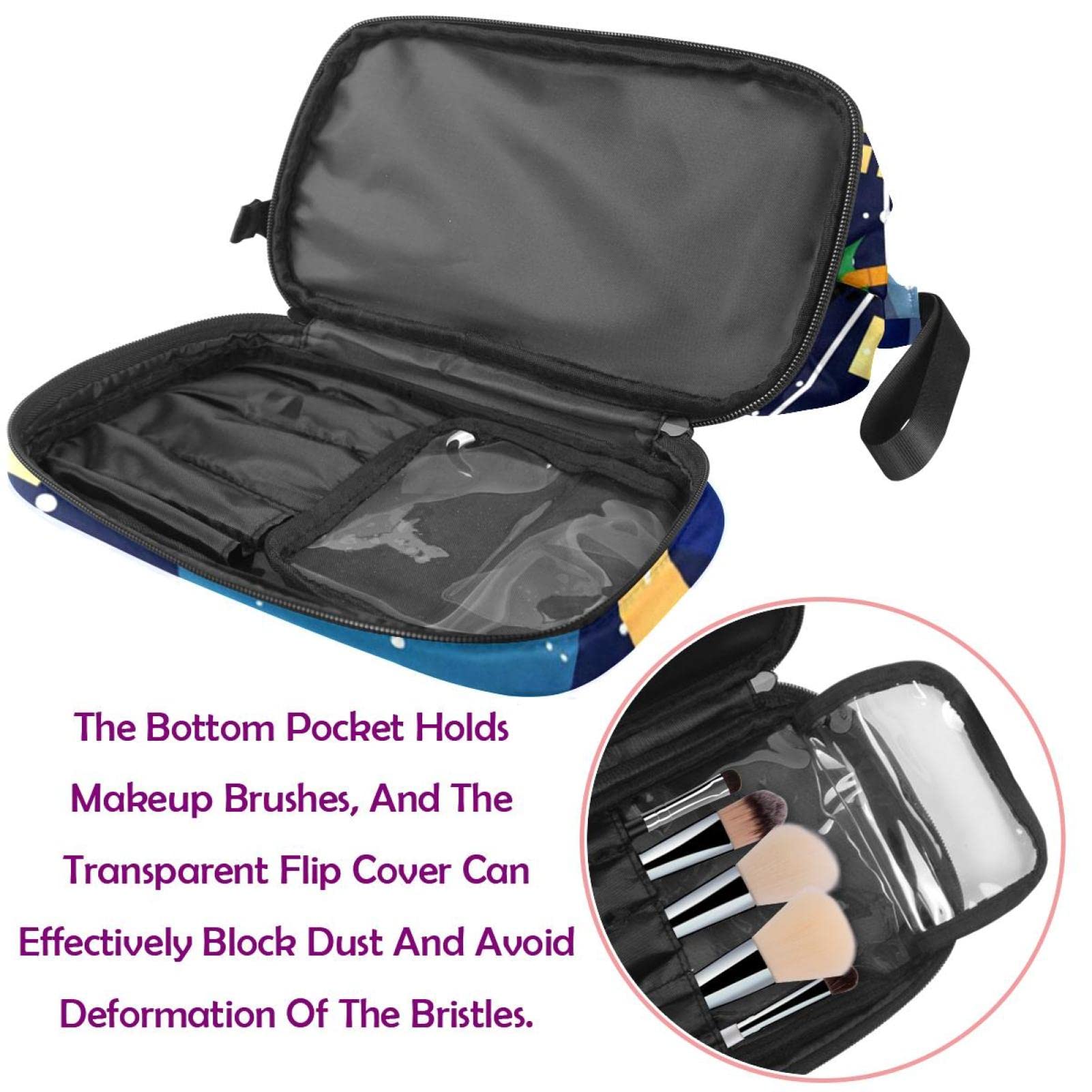 Large Makeup Bag for Travel - Waterproof Cosmetic Organizer with Moon & Stars Design, Women's Toiletry Bag for Daily Use & Vacation (Perfect for Makeup Storage, Gym Essentials & Weekend Getaways)