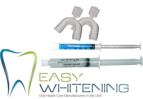 Easy Smile Teeth Whitening Kit - 35% Carbamide Peroxide Gel (10cc) + Remineralization Gel (3cc) + 2 Custom Trays | Professional At-Home Teeth Whitening Solution for Brighter Smile | Perfect for Weddings, Job Interviews and Special Occasions