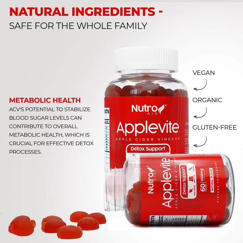 Apple Cider Vinegar Gummies with Beetroot & Pomegranate - 60 Count for Home Cleaning & Health