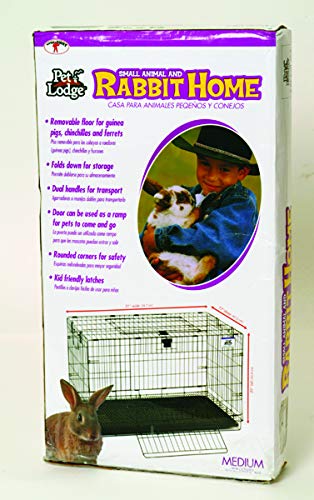 Pet Lodge® Rabbit Cage - Portable Wire Pop-Up Small Animal Cage with Easy to Clean Pull-Out Floor | Indoor & Outdoor Use for Rabbits, Guinea Pigs, Hamsters | Perfect for Home, Garden, Travel & Vet Visits