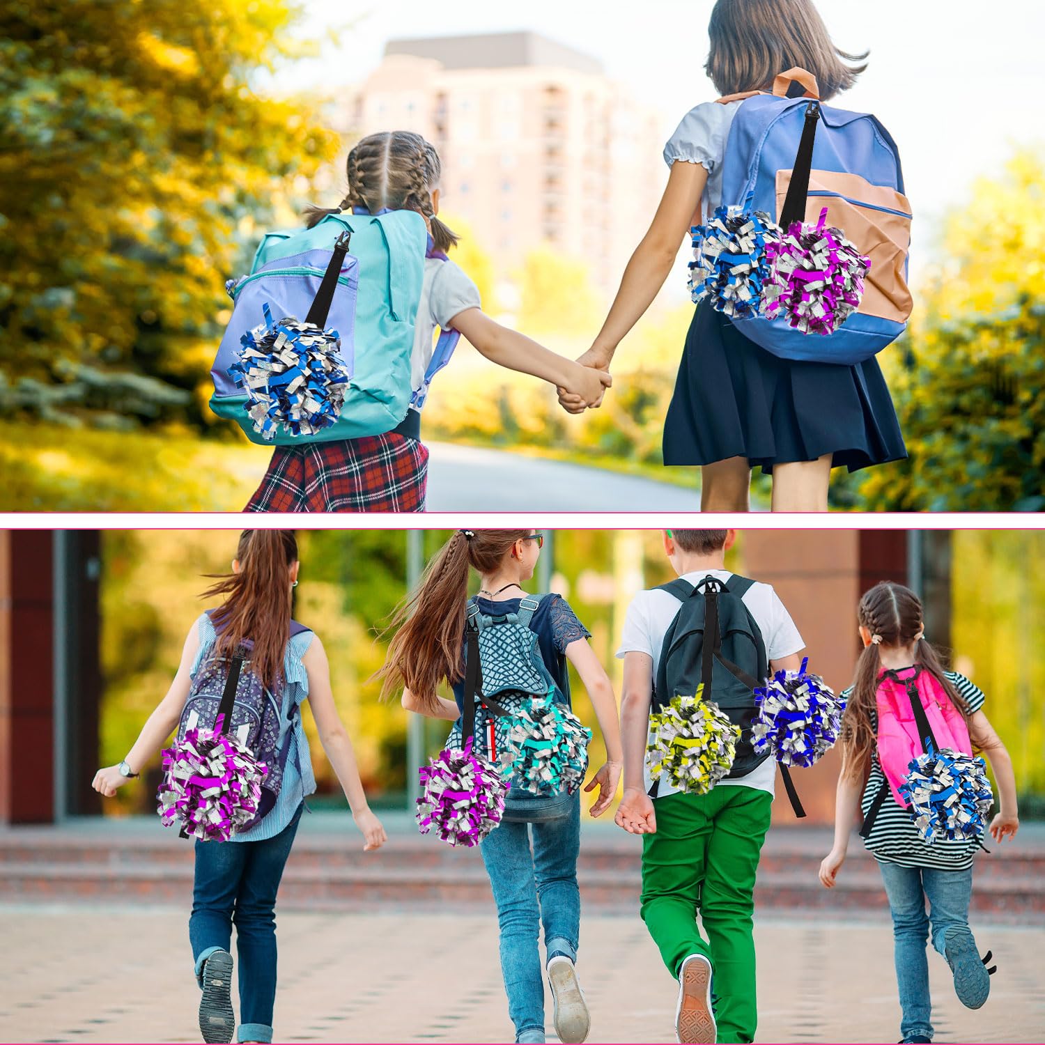 Adjustable Cheerleading Pom Pom Holder for Backpacks - Custom Made Cheer Accessories for Teen Girls - Perfect for Sports, Cheerleading, and School Spirit Events
