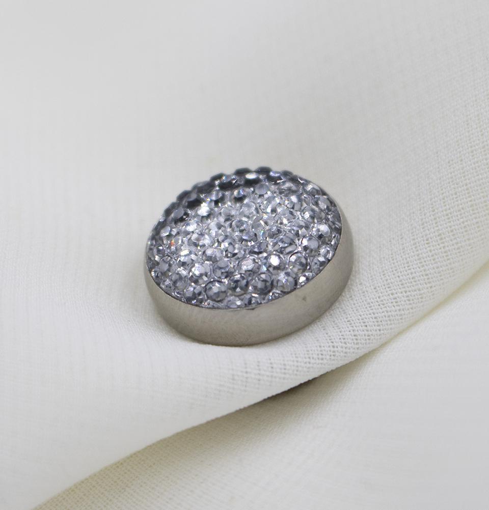 Elegant Bejeweled Magnetic Hijab Pin in Silver - Perfect for Modest Fashion & Special Occasions