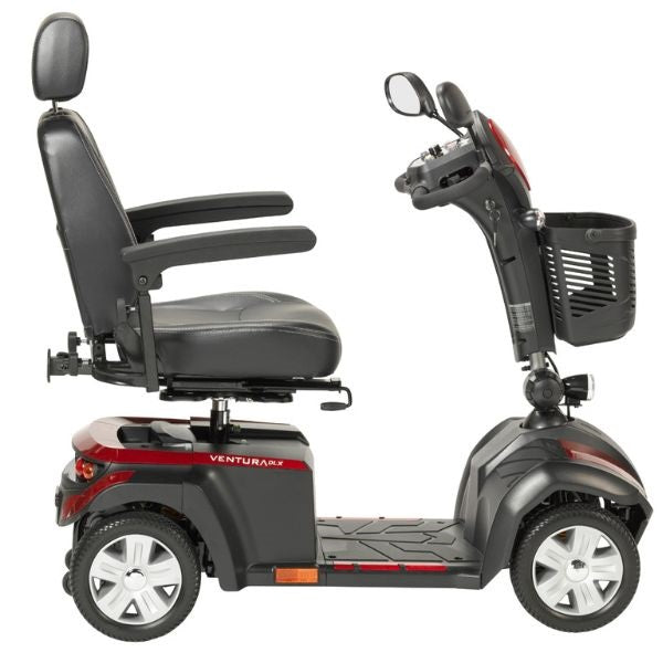 Drive Medical Ventura DLX Deluxe 4 Wheel Mobility Scooter - Lightweight Electric Scooter for Adults & Seniors - Indoor/Outdoor Use for Shopping, Travel & Daily Activities