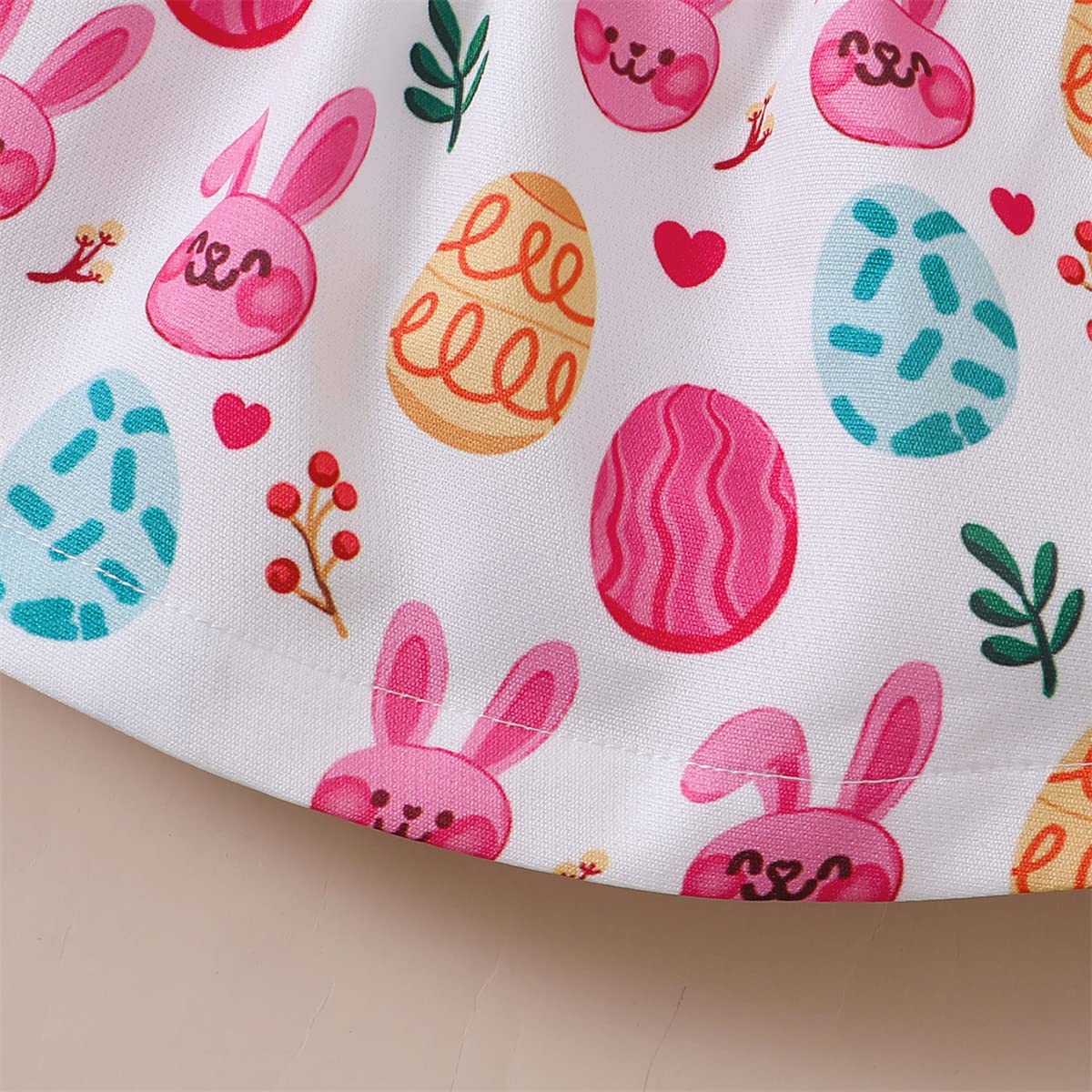 Easter Outfits for Baby Girls - Short Sleeve Bunny Romper with Rabbit Suspenders & Headband - Perfect for Easter Photos, Spring Celebrations & Family Gatherings