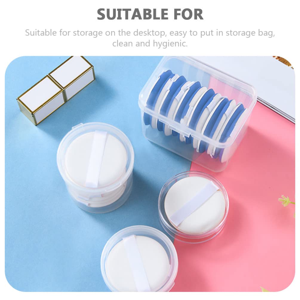 8pcs Powder Puff Holder & Makeup Sponge Case - Travel Cosmetic Storage Box for Face Powder, Blush & Beauty Tools | Portable PP Container for Makeup Organization & On-the-Go Touch Ups
