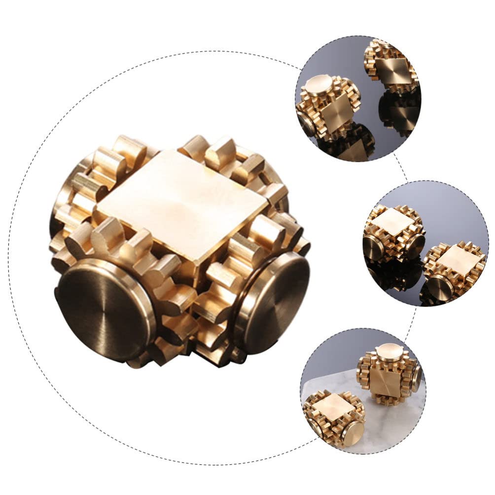 Balacoo Brass Fingertip Gyro Toy - Mini Stress Relief Cube for Kids & Adults, Pocket-Sized Decompression Spinner for Office, Travel & Anxiety Relief