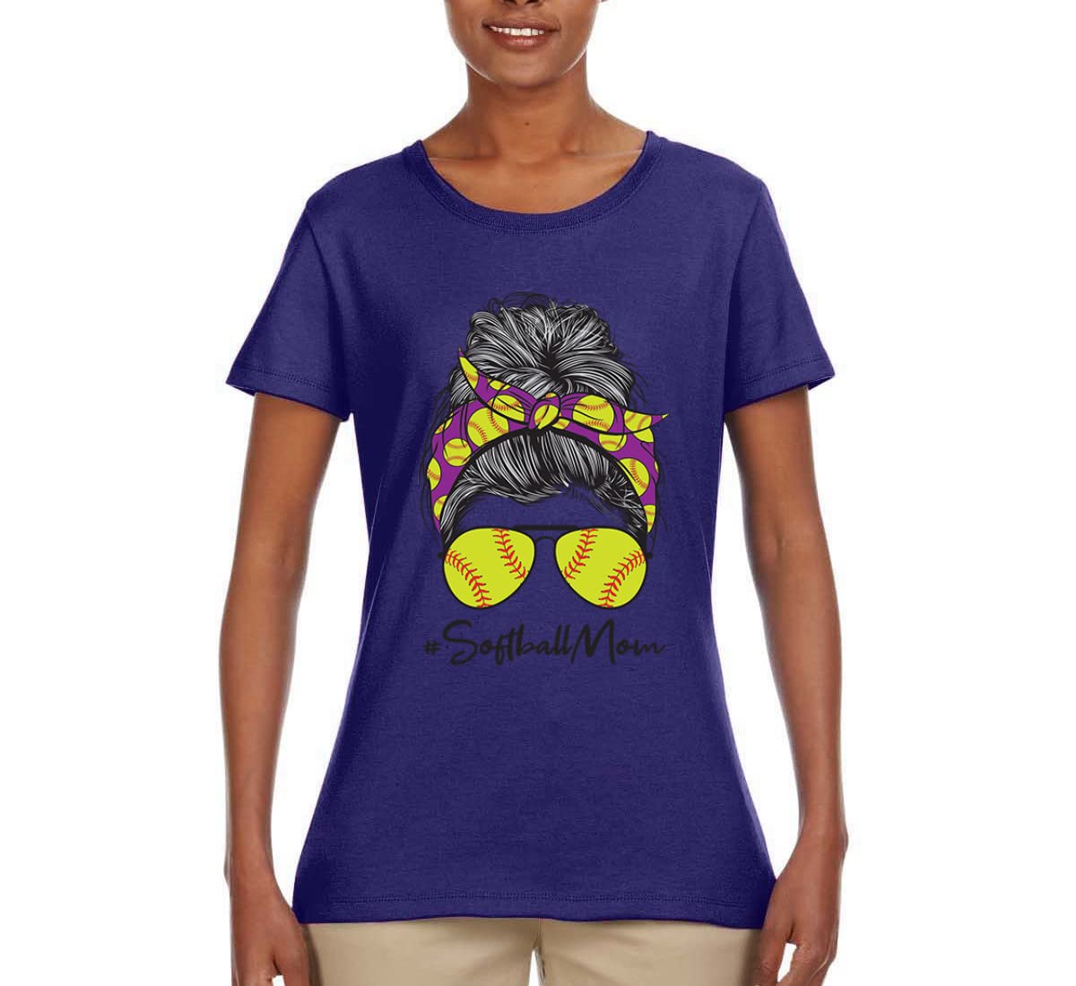 Softball Mom Graphic T-Shirt - Comfortable Women's Tee for Game Day, Sports Lovers & Mother's Day - Perfect for Team Spirit, Sideline Cheering & Casual Wear