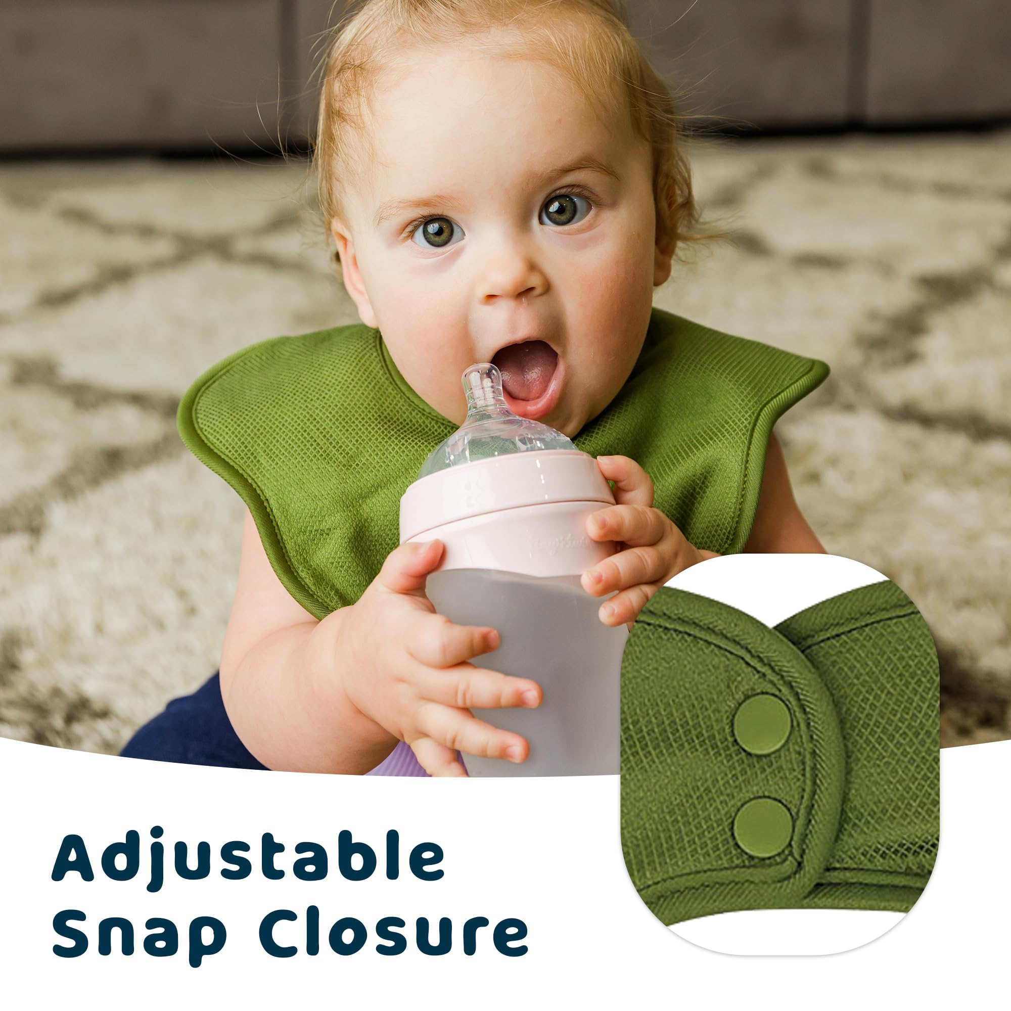 360° Rotating Waterproof & Absorbent Baby Drool Bibs - 3 Pack Soft Teething Bibs for Infants & Toddlers | Ideal for Feeding, Teething & Messy Playtime