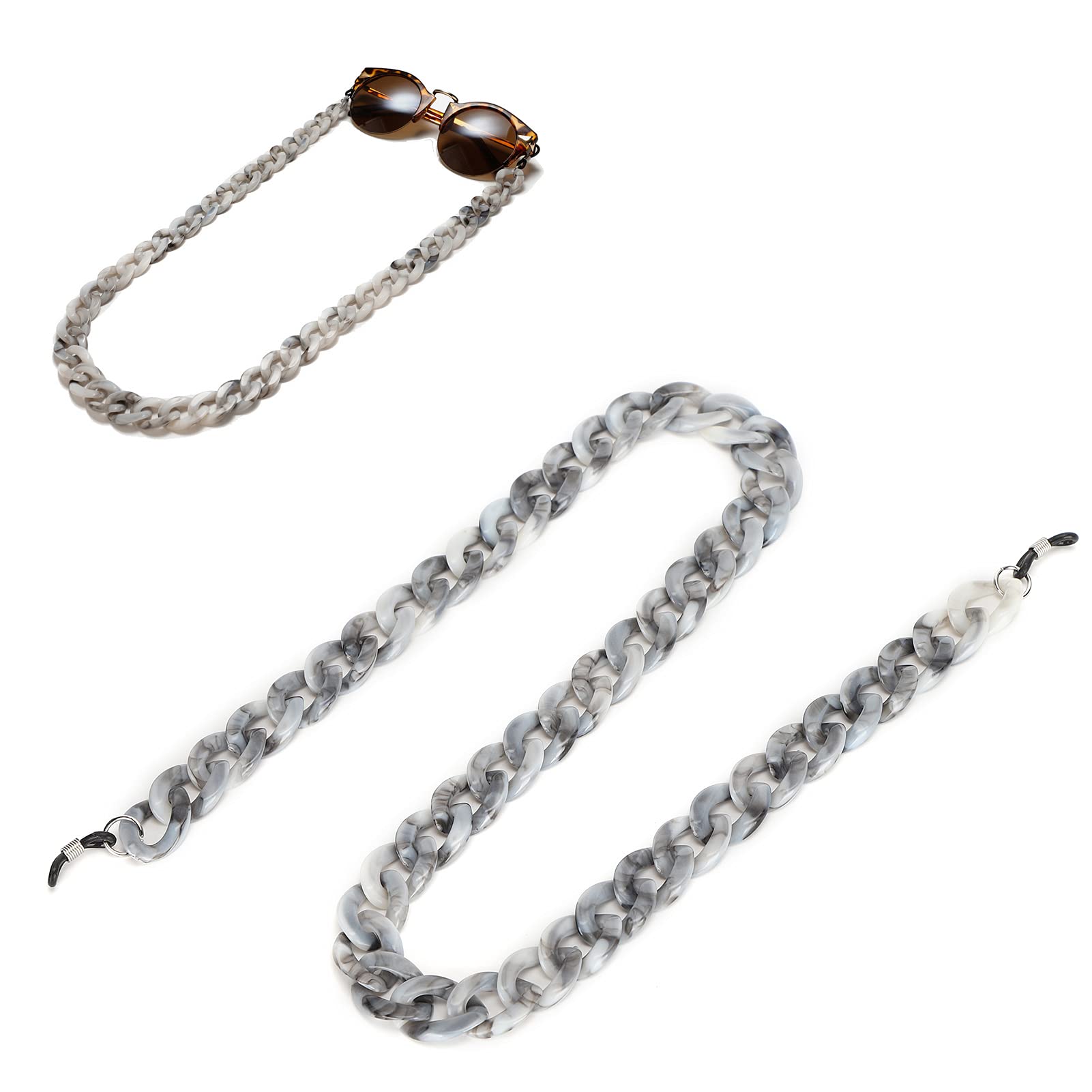 Stylish 26in Eyeglasses Chain Holder for Reading Glasses, Optical Glasses & Sunglasses - Adjustable & Secure (Grey) | Perfect for Reading, Working & Outdoor Activities