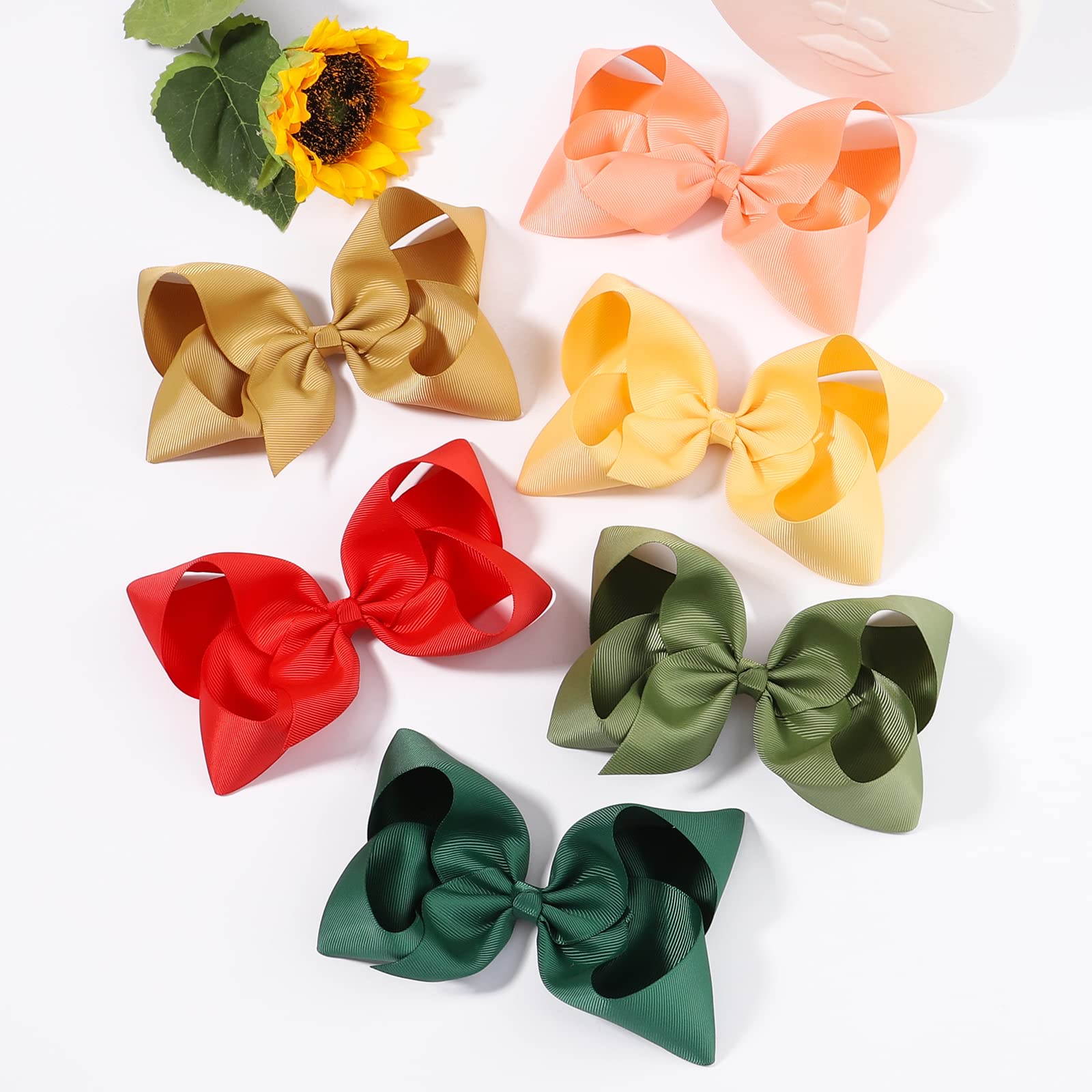30PCS 6 Inch Big Hair Bows for Girls - Grosgrain Ribbon Toddler Hair Accessories with Alligator Clips - Perfect for Baby, Kids & Teens - Great for Parties, School, Holidays & Everyday Wear