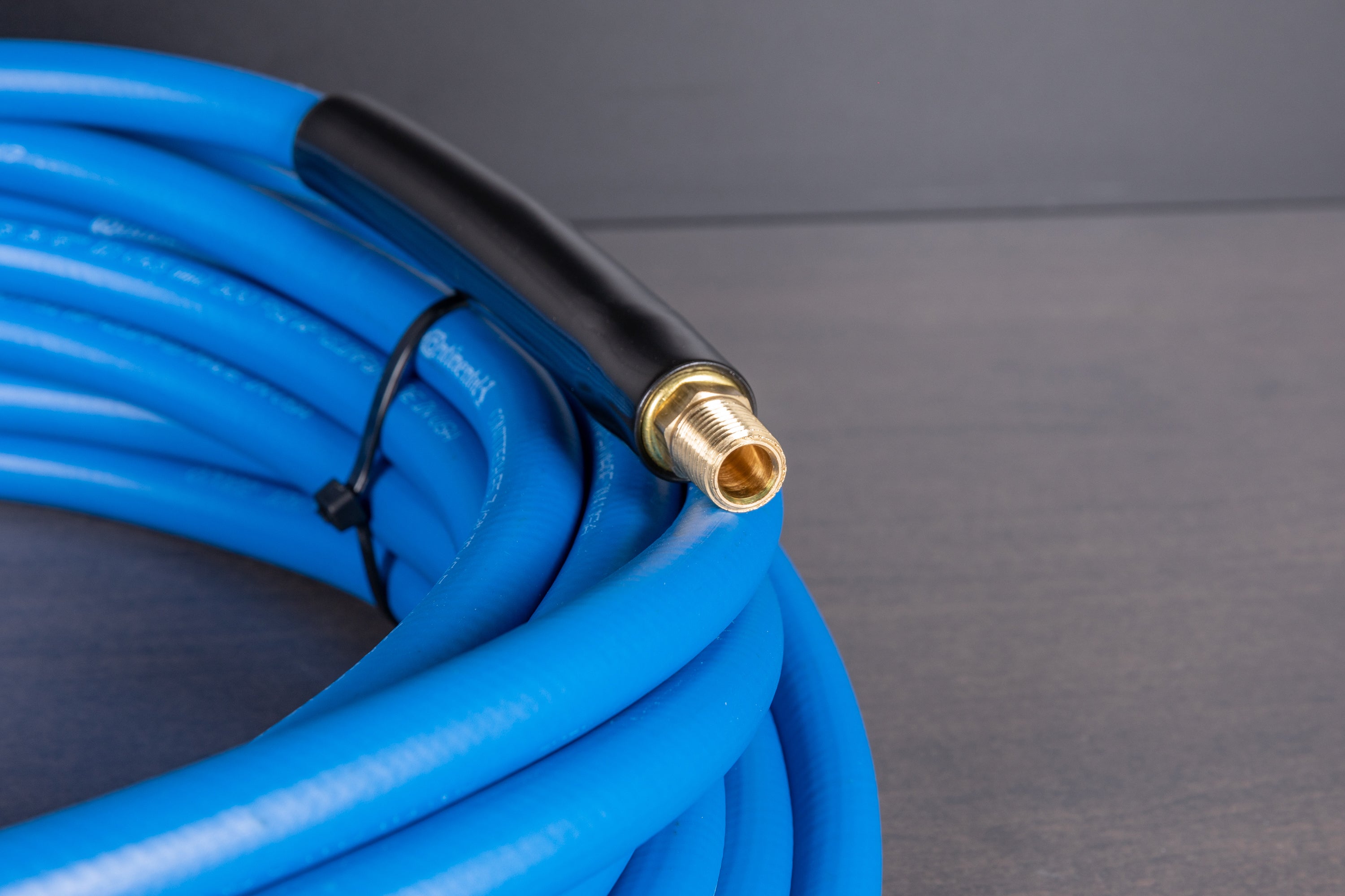 3/8 Inch Heavy Duty Air Hose - 50 Foot High Pressure Rubber Air Line for Pneumatic Tools, Compressors, and Inflators - Ideal for Automotive, Construction, and Workshop Use