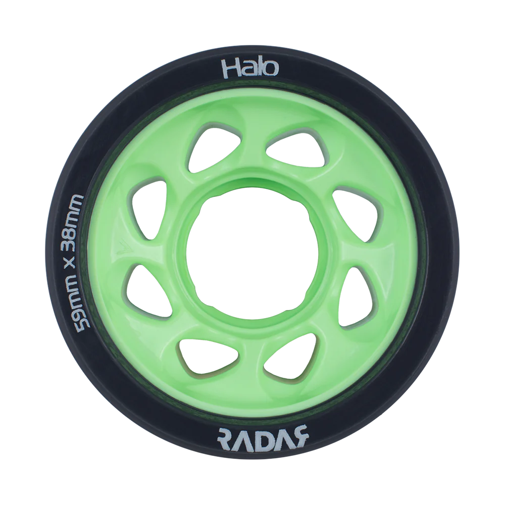 Radar Halo Wheels 59mm 4 Pack - Premium Skateboard Wheels for Smooth Riding & Tricks | Perfect for Street Skating, Park & Vert Ramps