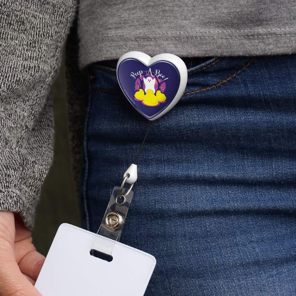 Peek-A-Boo Ghost Halloween Lanyard with Retractable Reel - Cute ID Badge Holder for Work, School & Events - Perfect for Halloween Costumes, Office Security & Convention Access