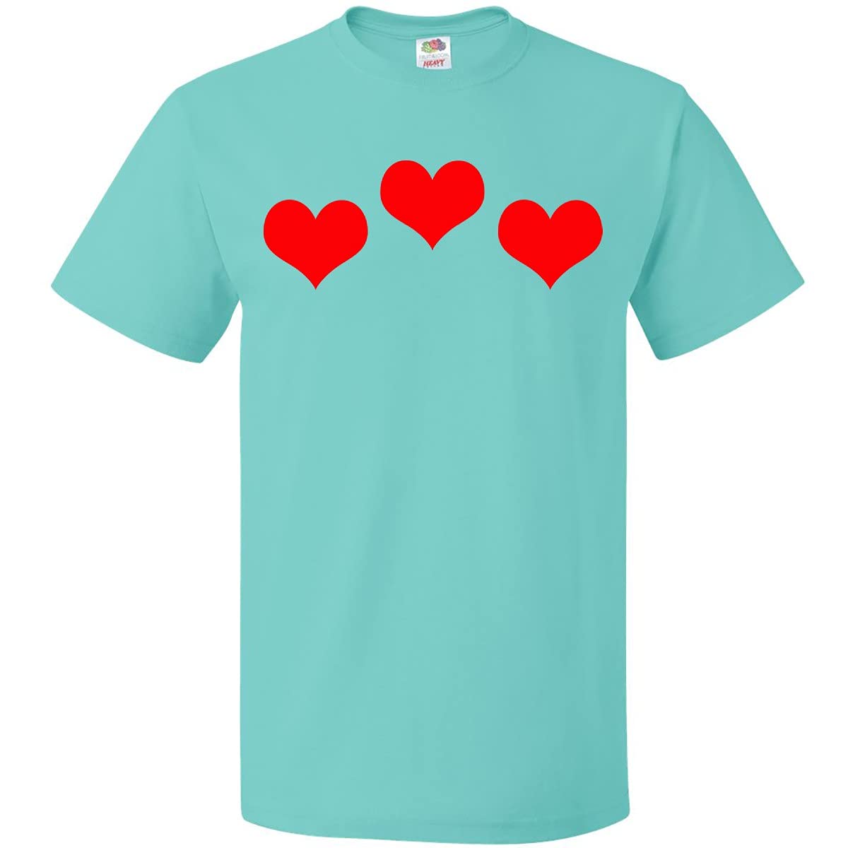 Inktastic 3 Red Hearts T-Shirt - Women's Valentine's Day Graphic Tee for Casual Wear, Date Night & Gifts