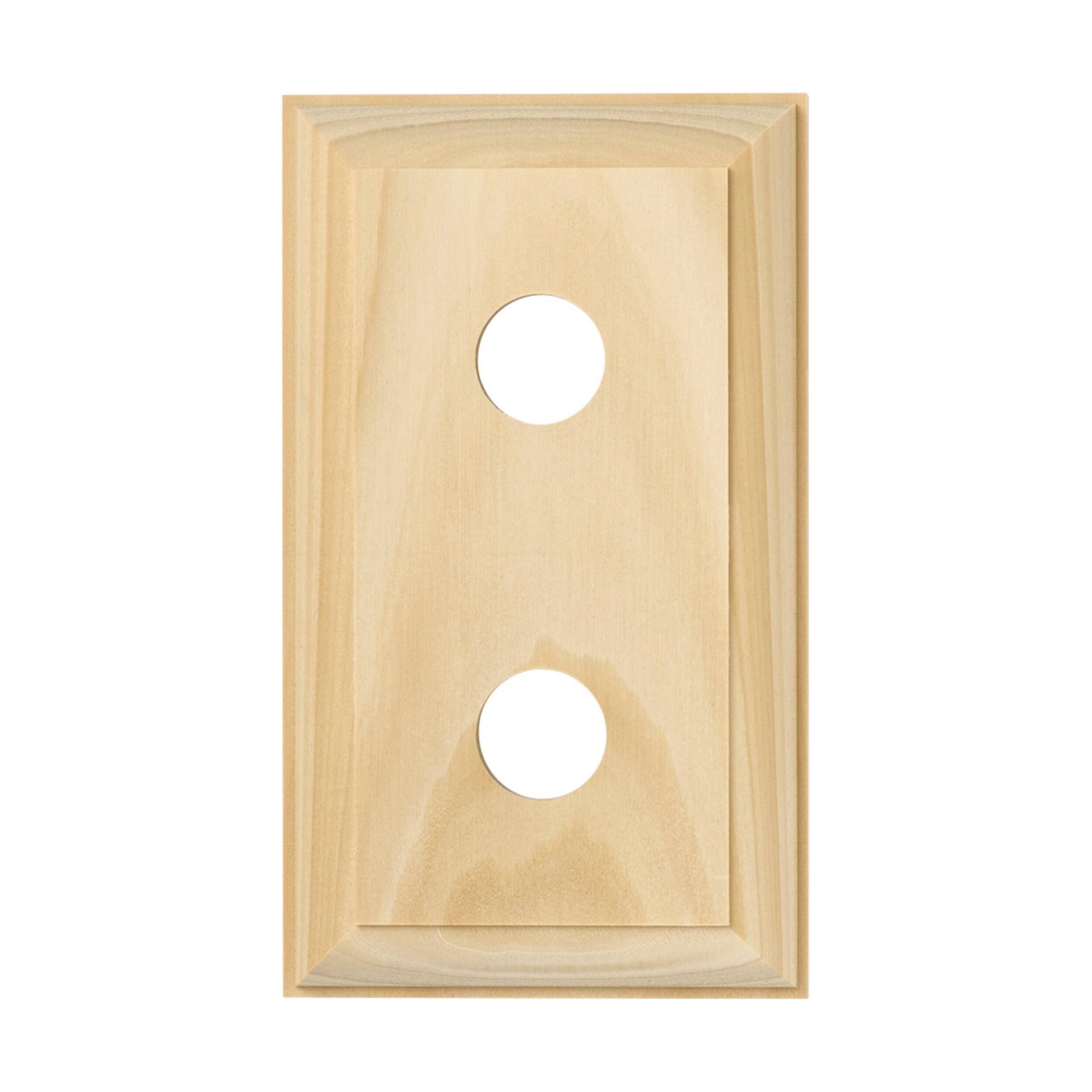5442 Switch Socket Block - Traditional Double Pine Design, 90mm x 155mm (HxL) - Ideal for Home Renovation & Electrical Upgrades