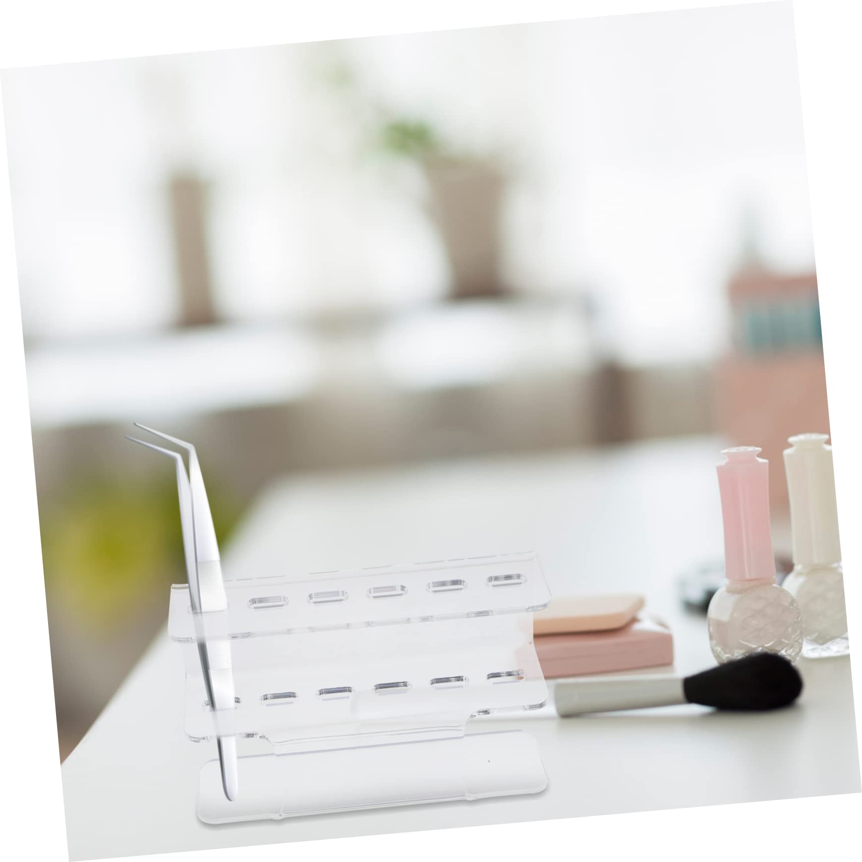 1pc Acrylic Makeup Tweezer Storage Rack - Eyelash Extension Organizer for Tweezers & Eyelash Supplies | Perfect for Salon, Beauty Studio & Home Vanity Organization