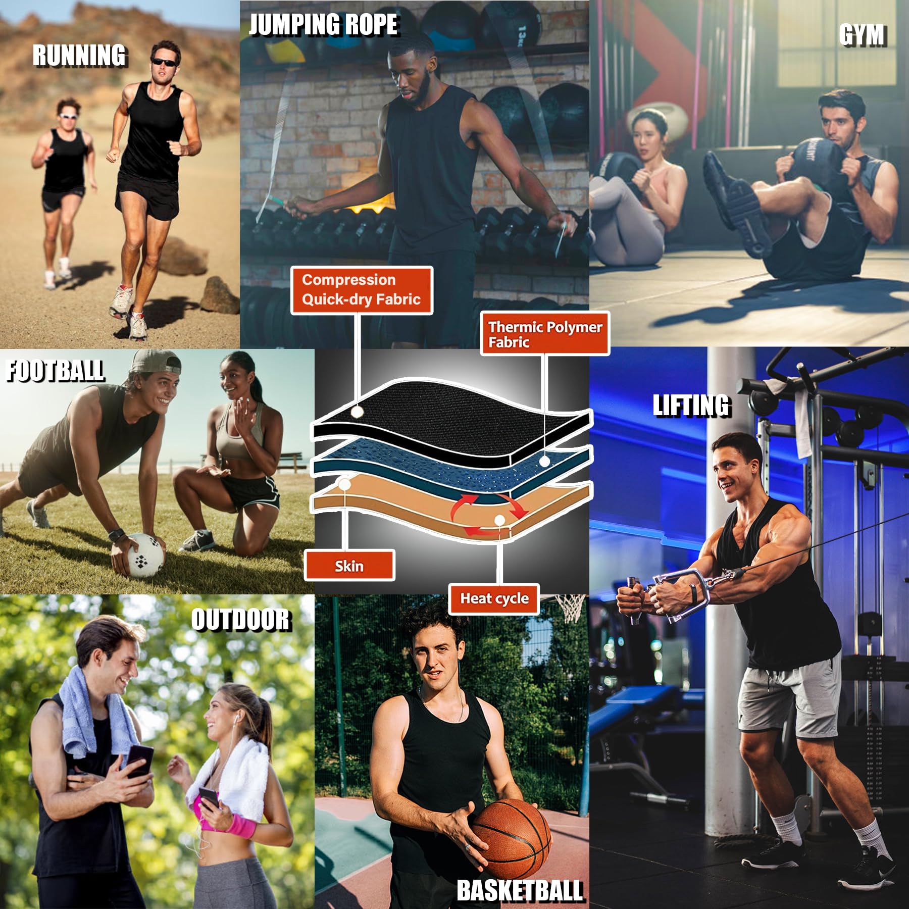 Men's Sauna Vest Waist Trainer - Sleeveless Weight Loss Sauna Suit & Compression Tank Top for Workout, Gym, and Fitness Training