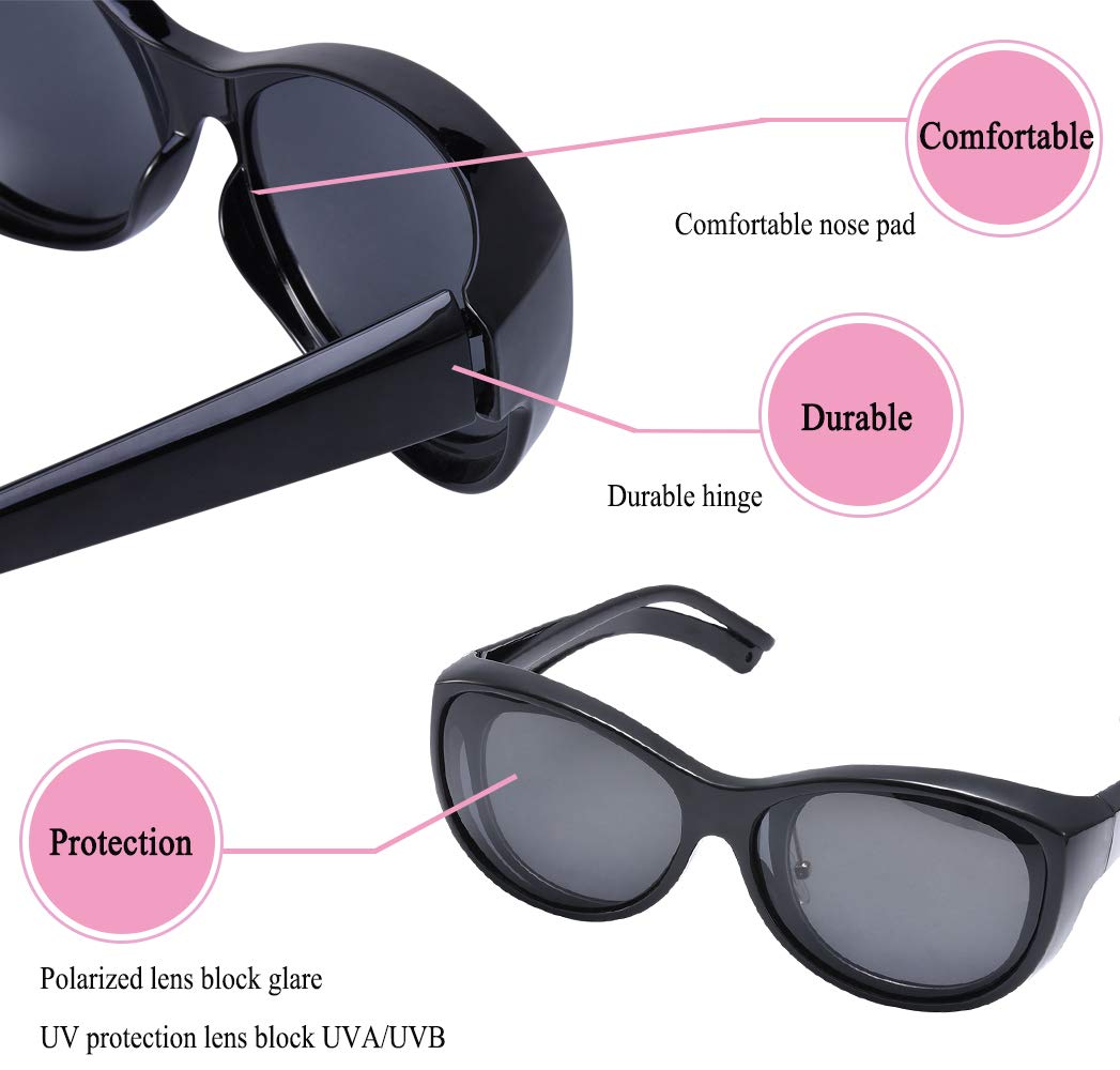 **Br'Guras Polarized Oversized Wrap-Around Shield Sunglasses – UV Protection, Cat Eye Frame for Men & Women (Black) – Perfect for Driving, Outdoor Sports & Fashion**