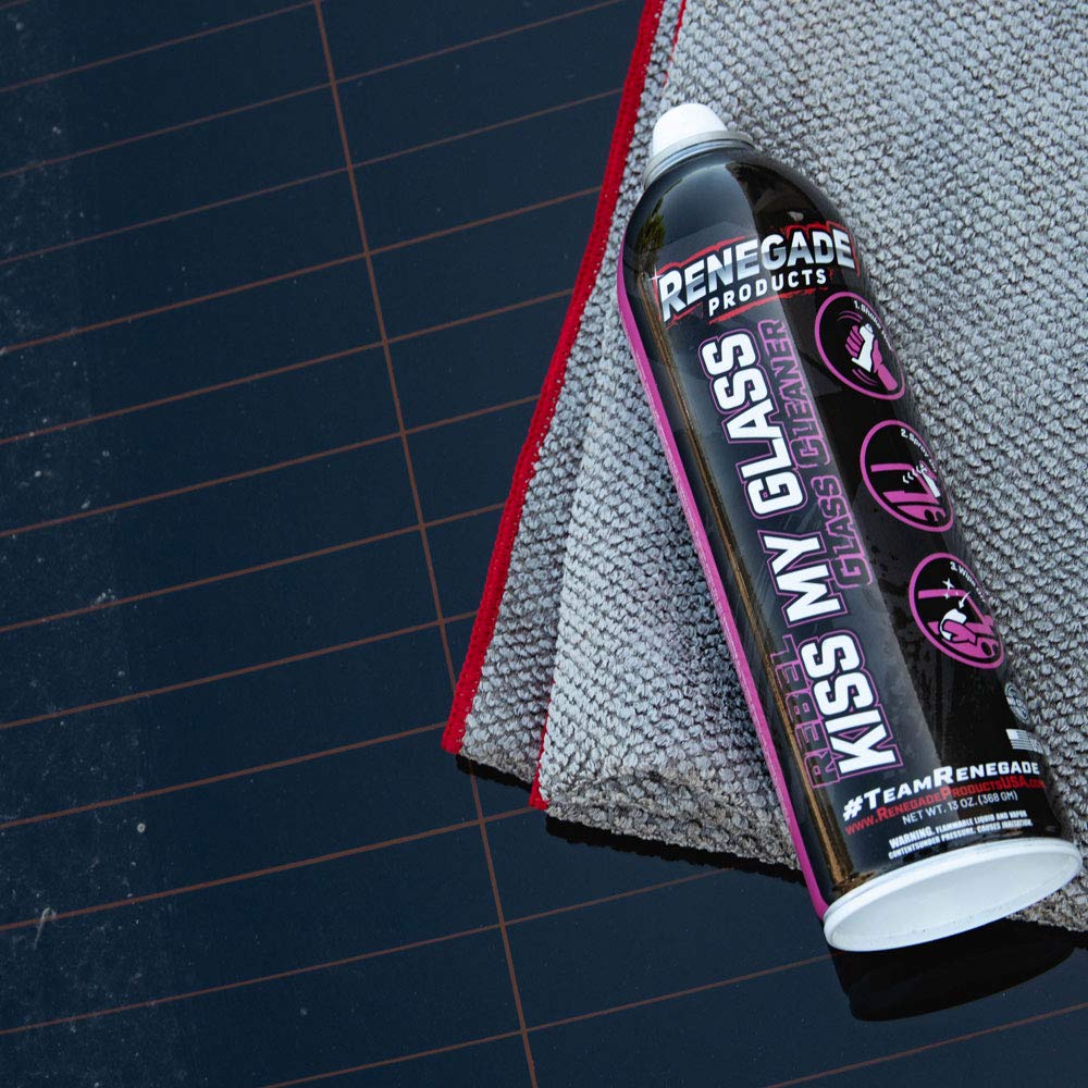Renegade Products Kiss My Glass Premium Glass Cleaner - 13 Oz Aerosol Spray for Windows, Mirrors & Auto Glass - Streak-Free Shine for Home & Car Cleaning