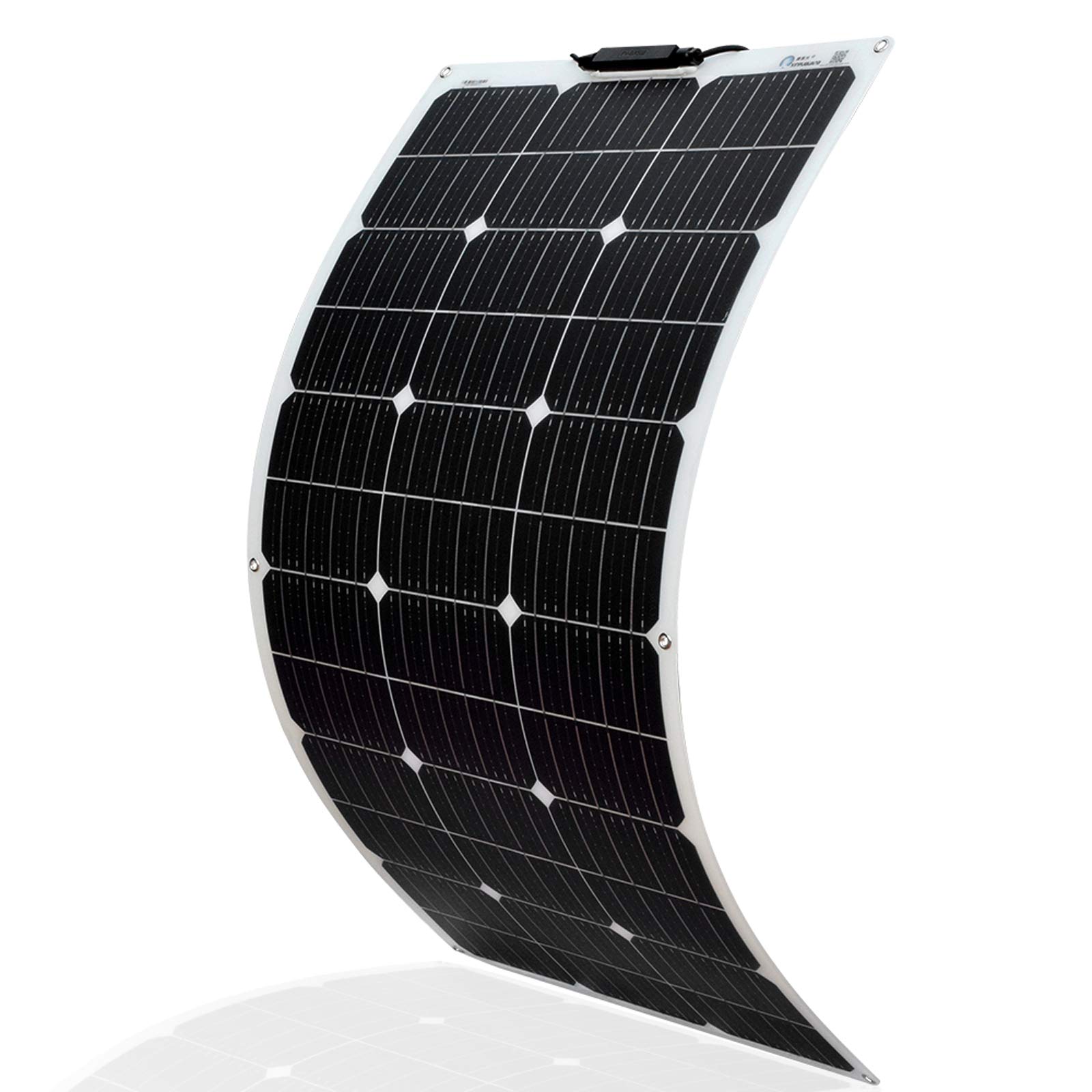 100W 12V Monocrystalline Flexible Solar Panel - Portable Solar Charger for RV, Boat, Van, Cabin, Car & Trailer | Off-Grid Power Solution | Weatherproof & Lightweight Design | Perfect for Camping, Road Trips & Emergency Power Backup (White)