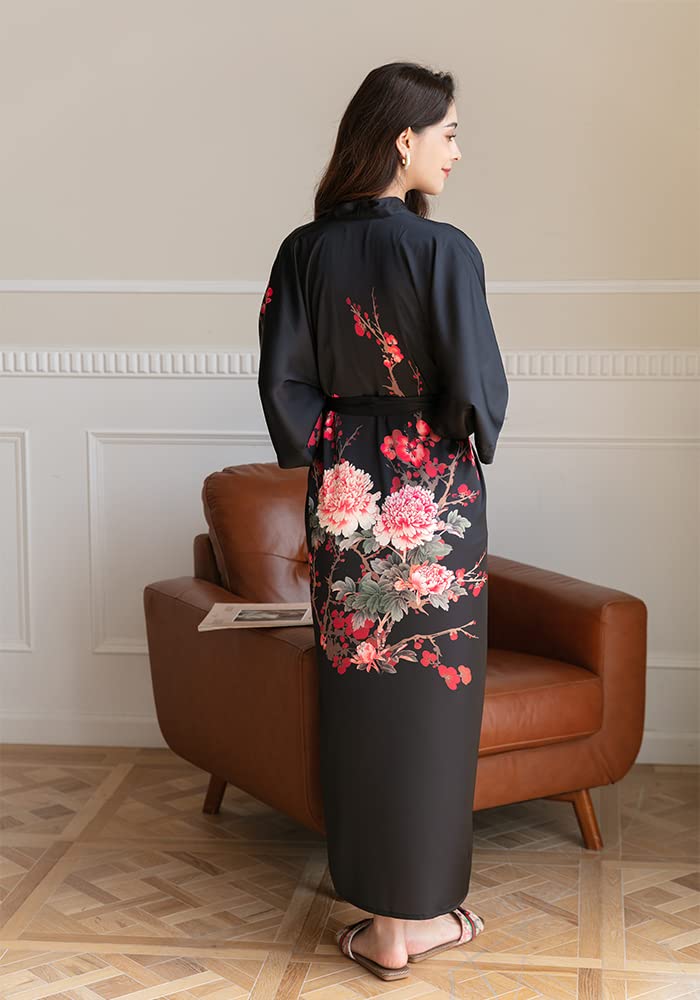 Women's Satin Kimono Robes - Soft Bathrobes & Pajama Loungewear for Spa, Bridal Shower, and Relaxation at Home