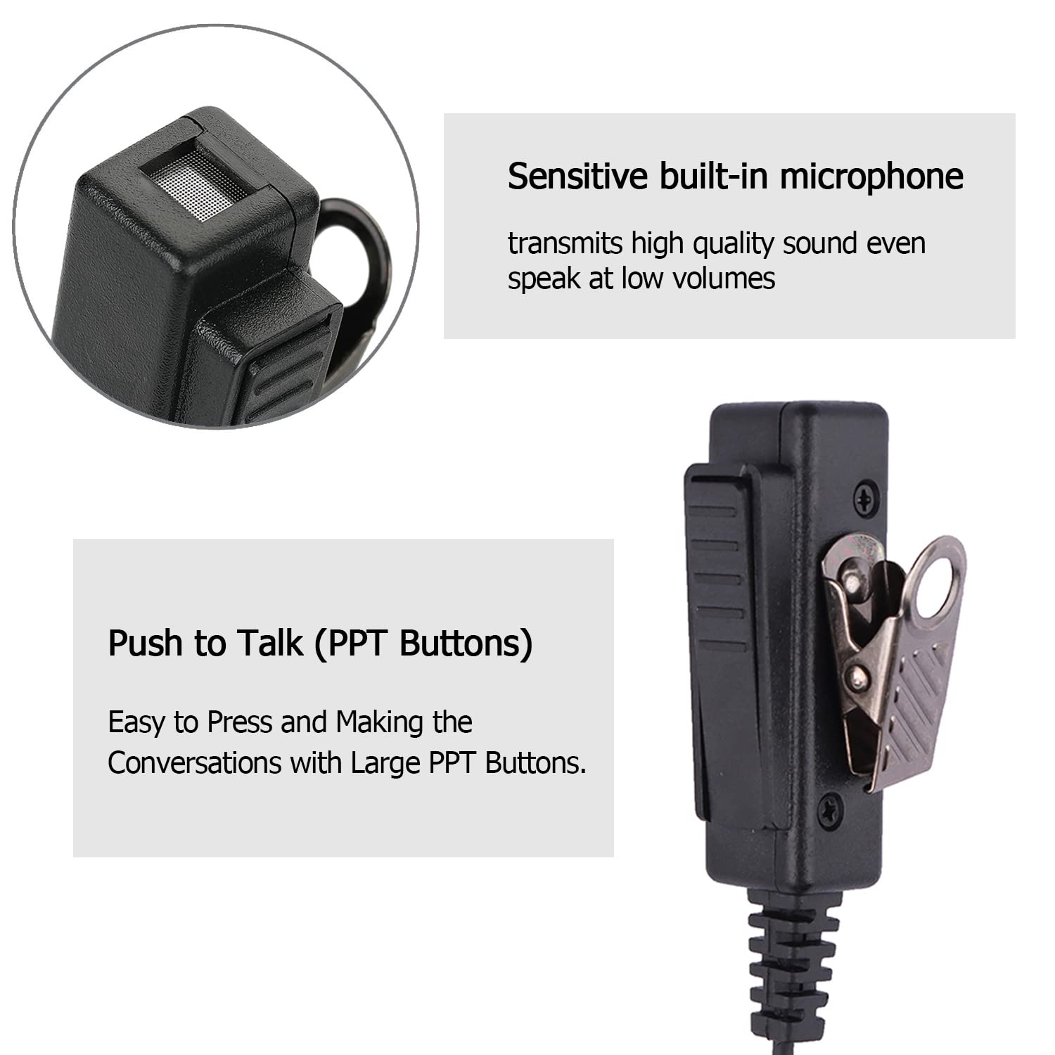 Compatible with Motorola XPR 3500e Earpiece - Noise Cancelling Surveillance Headset Kit for XPR 3300e/XPR3500/XPR3000/XPR3300 (Black) - Ideal for Security, Law Enforcement & Two-Way Radio Communication