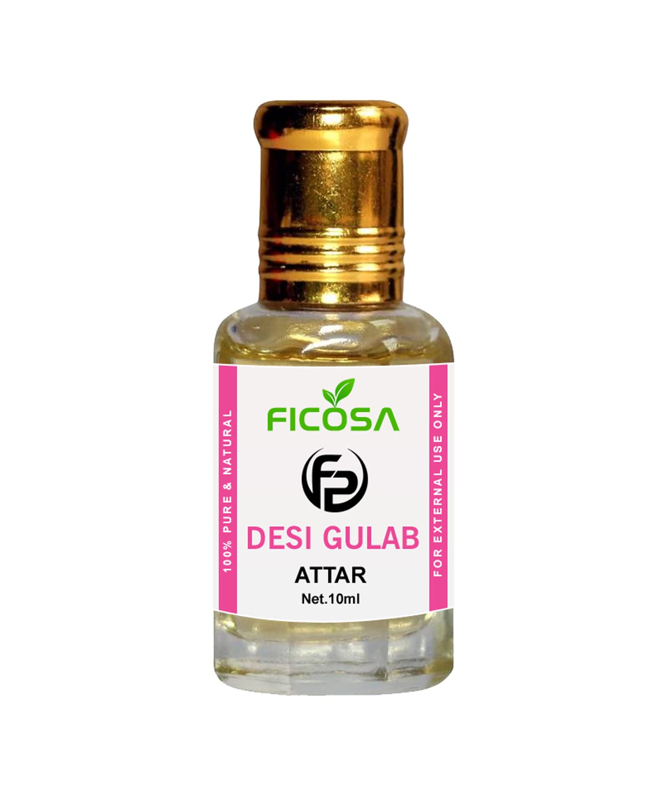 Ficosa Desi Gulab Attar Perfume Oil for Men & Women | 100% Natural Rose Fragrance Oil | Alcohol-Free Indian Itra Scent | Long-Lasting Floral Aroma (10ml) | Perfect for Daily Wear, Meditation & Aromatherapy