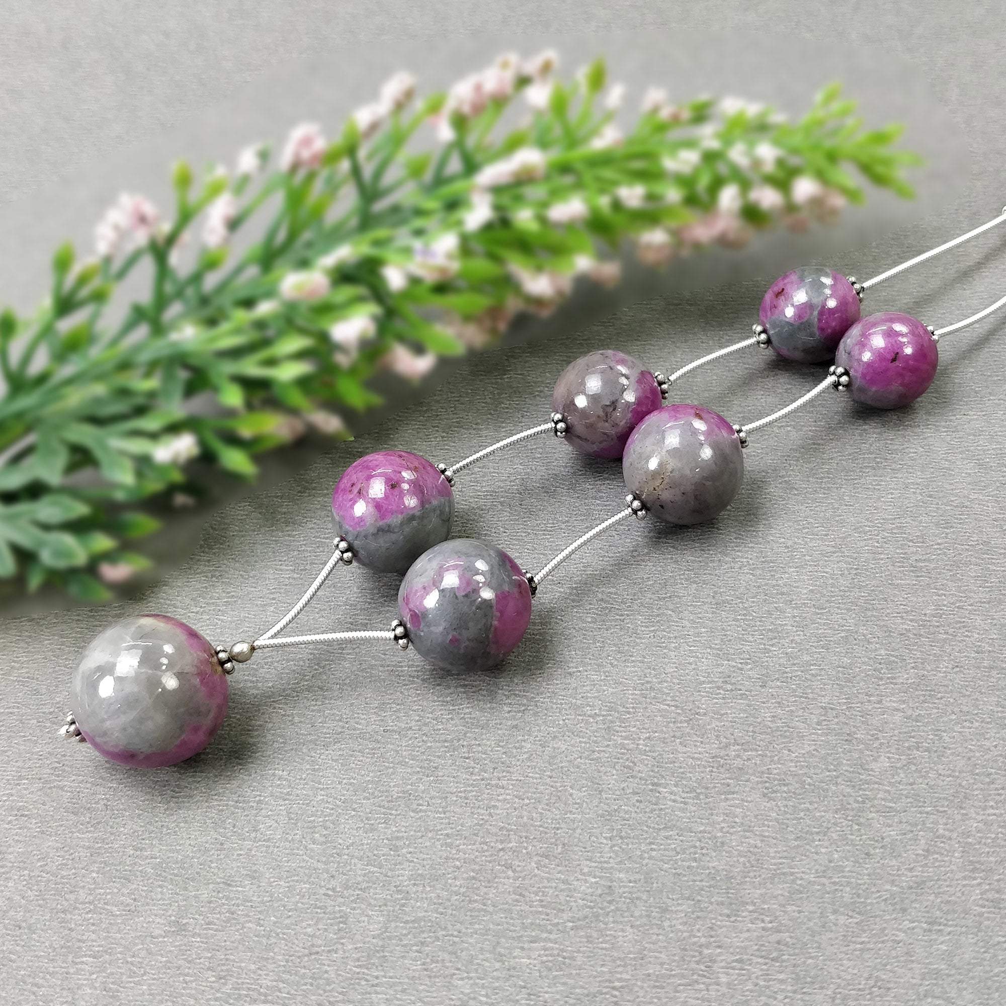 Natural Untreated Bi-Color Zoisite Ruby Gemstone Loose Beads (206.50cts, 12.5mm-17.5mm) - Perfect for Jewelry Making, DIY Crafts & Healing Crystal Collections