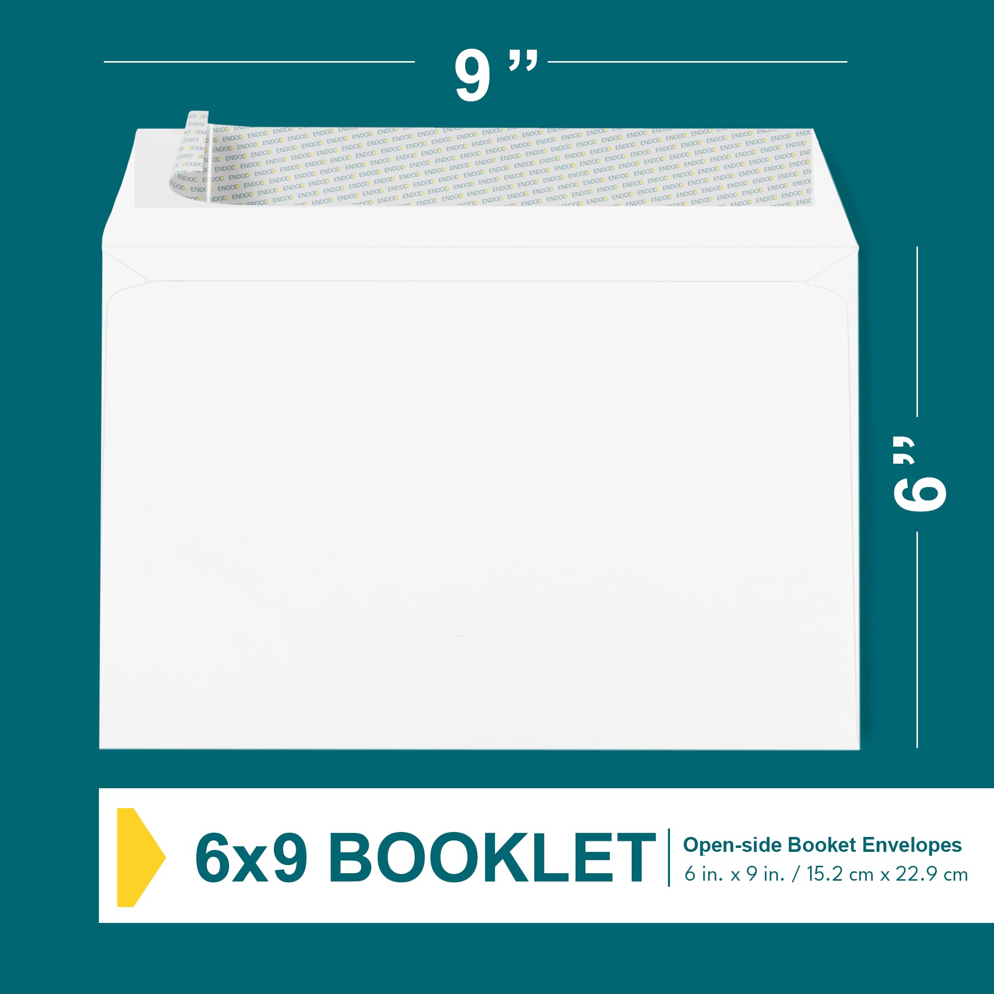6x9 Booklet Envelopes - 15 Pack Self Seal Mailing Envelopes - White Letter Size with Peel & Seal Closure - 28 lb Heavyweight Paper - Open Side Design for Business Correspondence, Invoices, Greeting Cards & Personal Mailings