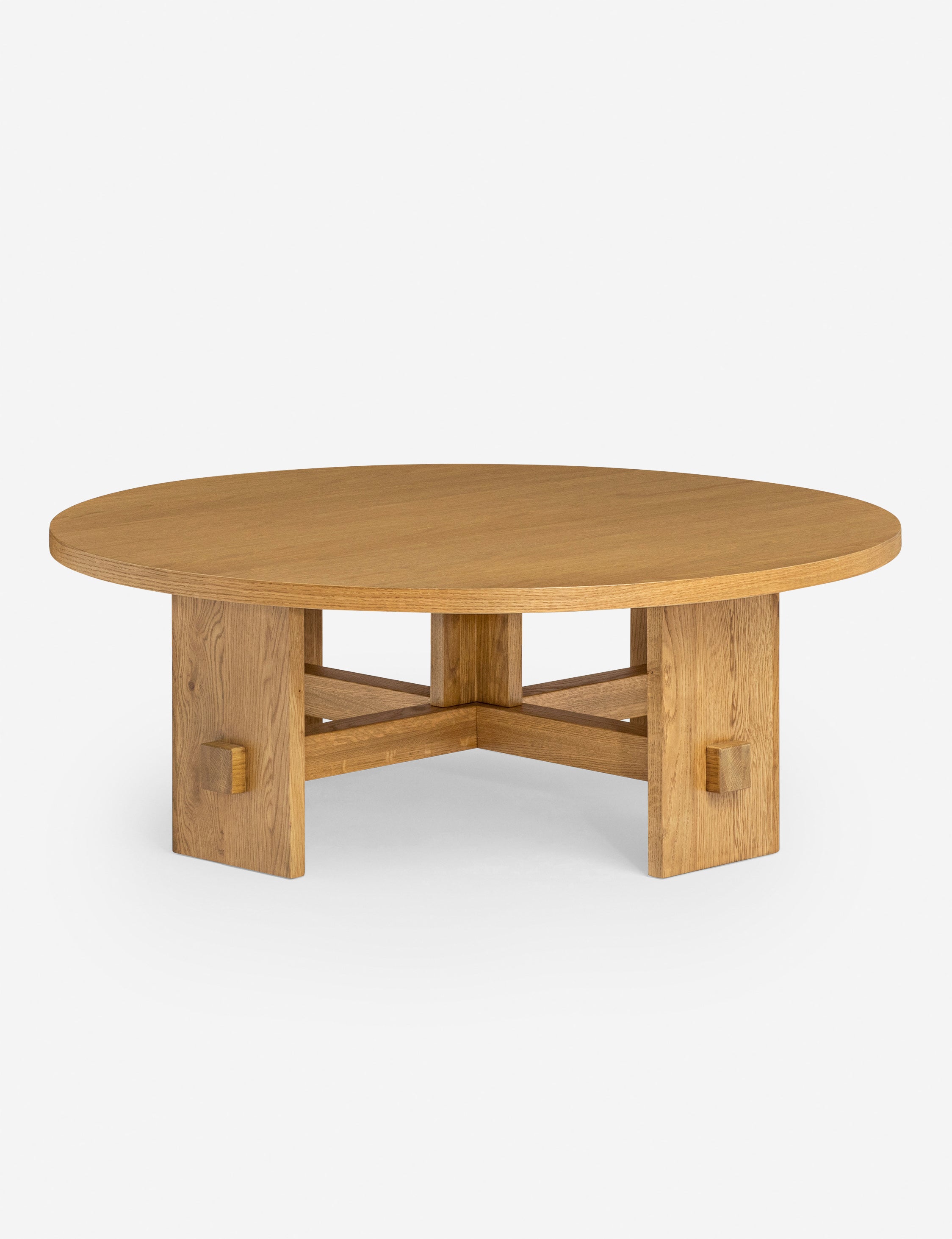 Modern Campos Round Coffee Table - 36 Inch Wooden Living Room Center Table for Small Spaces - Perfect for Apartments, Lounges & Cozy Home Decor