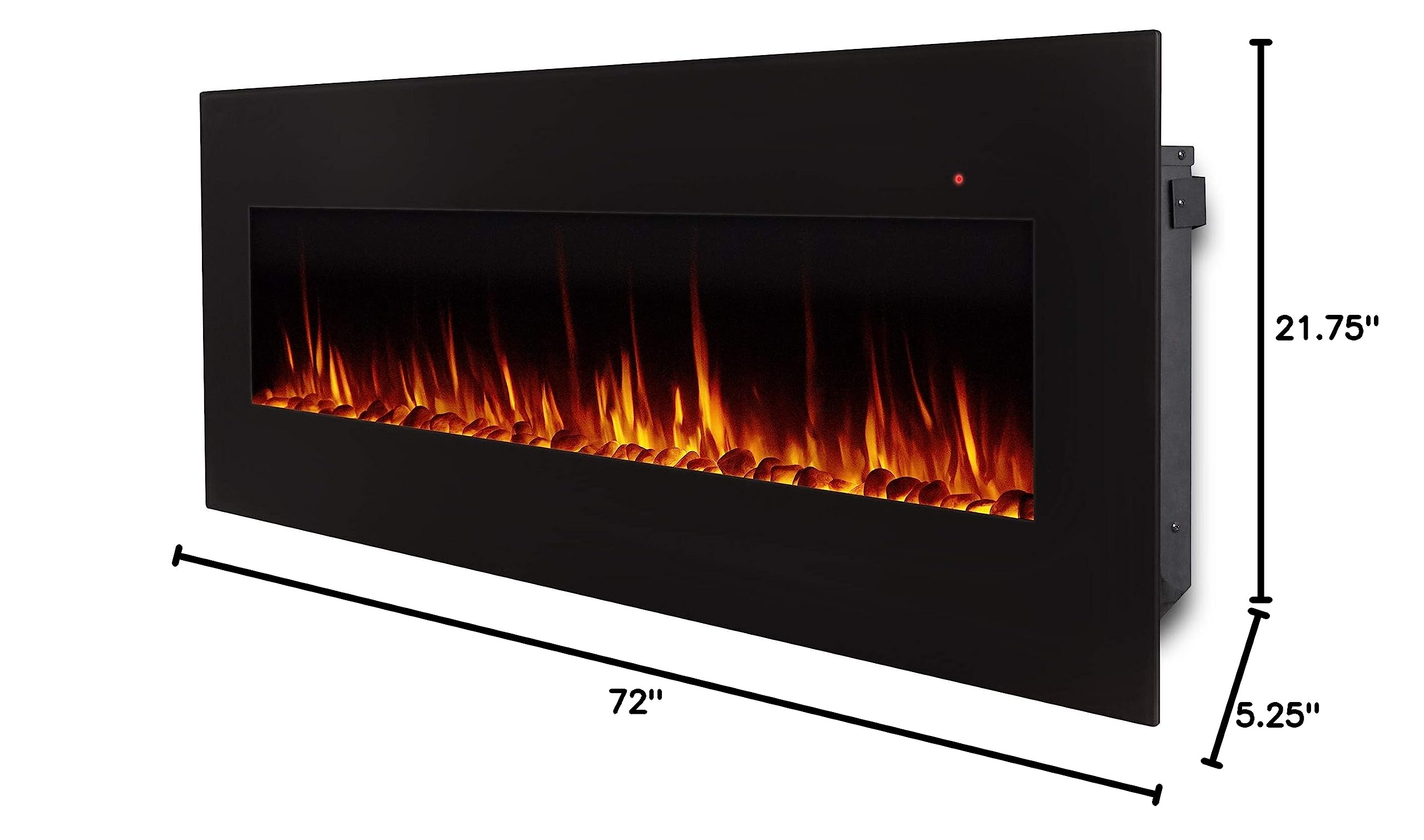Real Flame Corretto 72-Inch Black Electric Fireplace - Modern Heating Solution for Living Room, Bedroom & Office