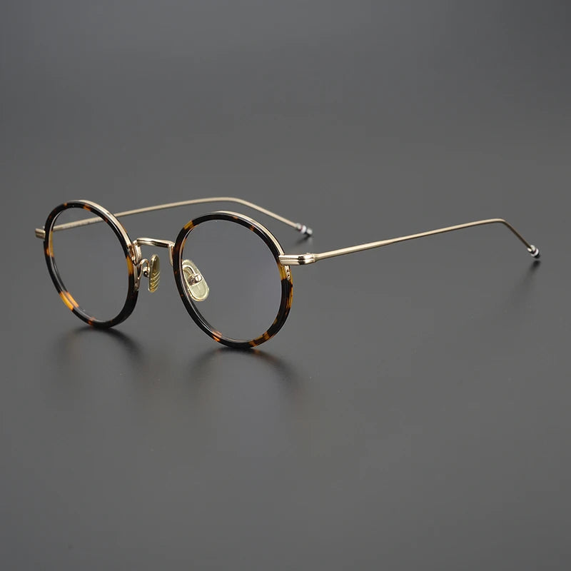 Stylish Black Unisex Full Rim Round Eyeglasses X906 - Lightweight Alloy & Acetate Frame for Work, Reading, and Fashion