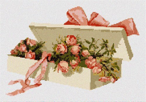 Pepita Needlepoint Canvas - Box Rose Buds Design 14