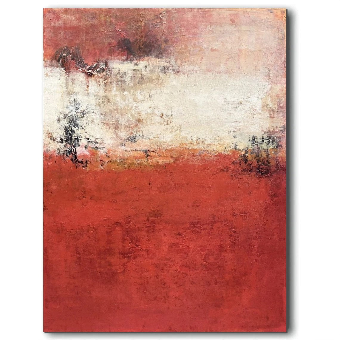 Large Contemporary Abstract Canvas Painting for Living Room - Red Modern Wall Art Decor for Home & Office Interior Design | Perfect for Accent Walls, Bedroom, Dining Room & Office Spaces