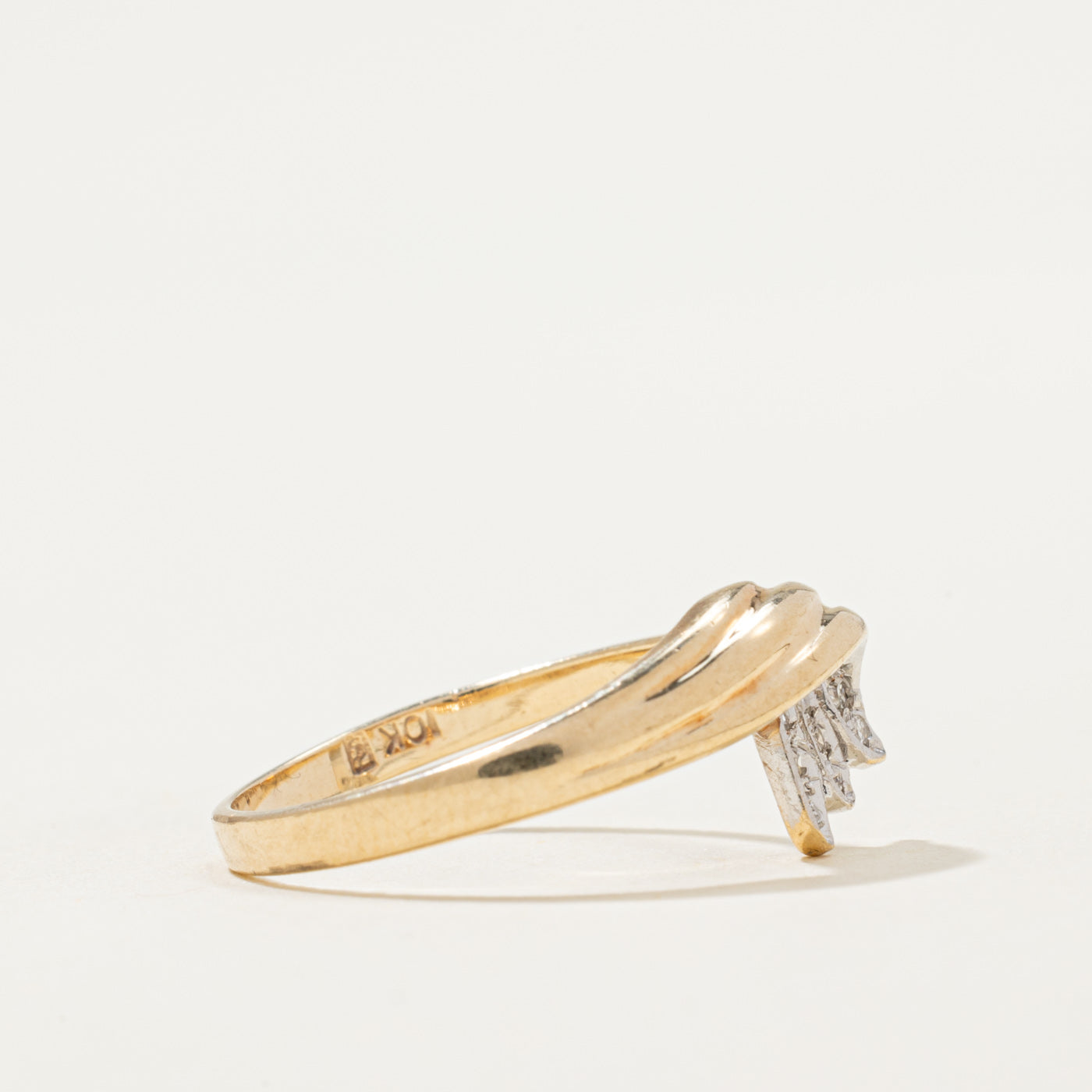 0.06ctw Diamond Cross Over Ring - Size 5.75 | Elegant Stackable Band for Women | Perfect for Weddings, Anniversaries & Everyday Wear
