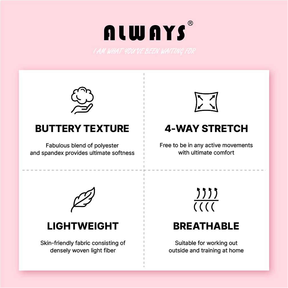 ALWAYS Women's High Waisted Booty Shorts - Super Soft Dolphin Shorts for Yoga, Workout & Lounge | Comfortable Stretchy Workout Shorts