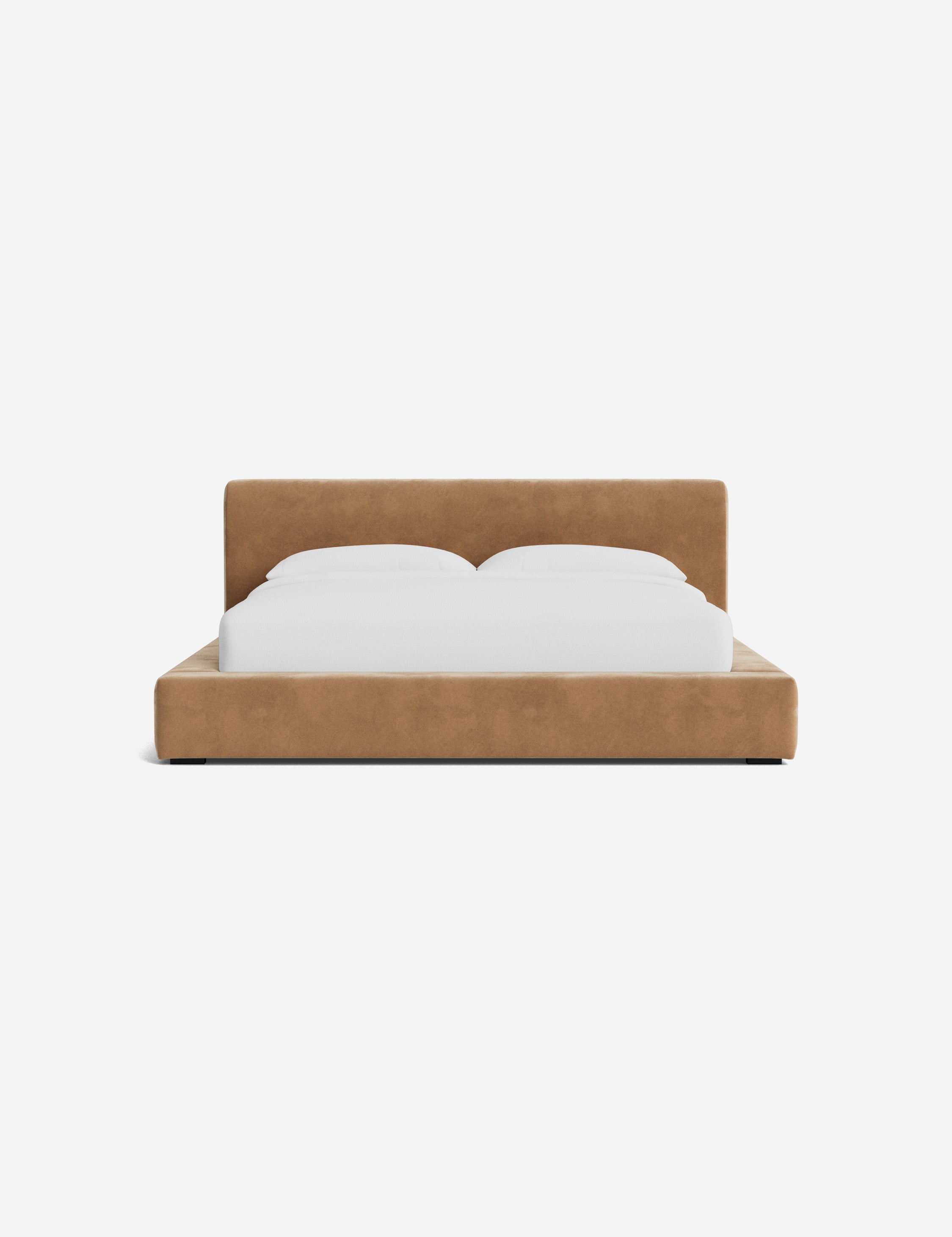 Clayton Platform Bed Frame - Queen Size, Modern Minimalist Wooden Bed with Sturdy Slat Support - Perfect for Bedroom, Guest Room, or Studio Apartment