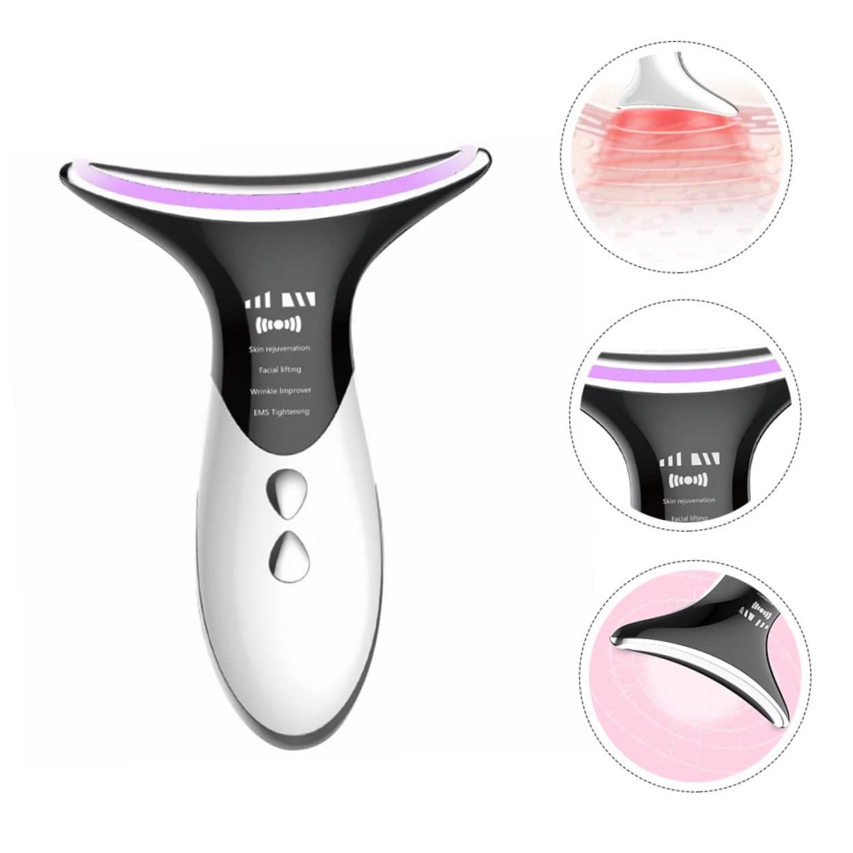 DOITOOL Neck Massager with 4 Modes - Anti Wrinkle Skin Care Device for Neck Tightening, Ergonomic Design Improves Circulation & Reduces Fine Lines - Perfect for Home Spa, Office Relaxation & Travel Self Care