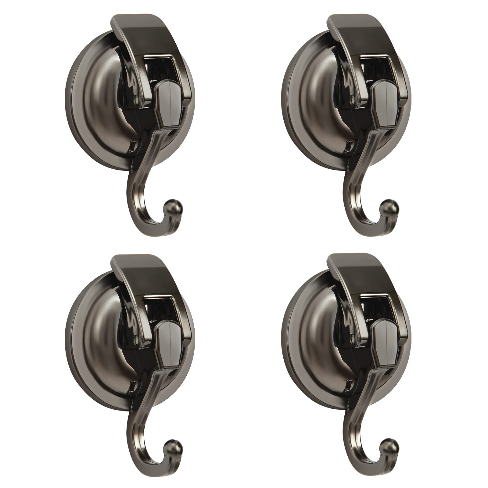 Premium Wreath Hanger for Windows - No Punching Gun-Black Plated with Super Suction - Holds Strong on Glass, Kitchen, Bathroom & Restroom - 4 Pack - Perfect for Holiday Decor, Home Organization & Seasonal Displays