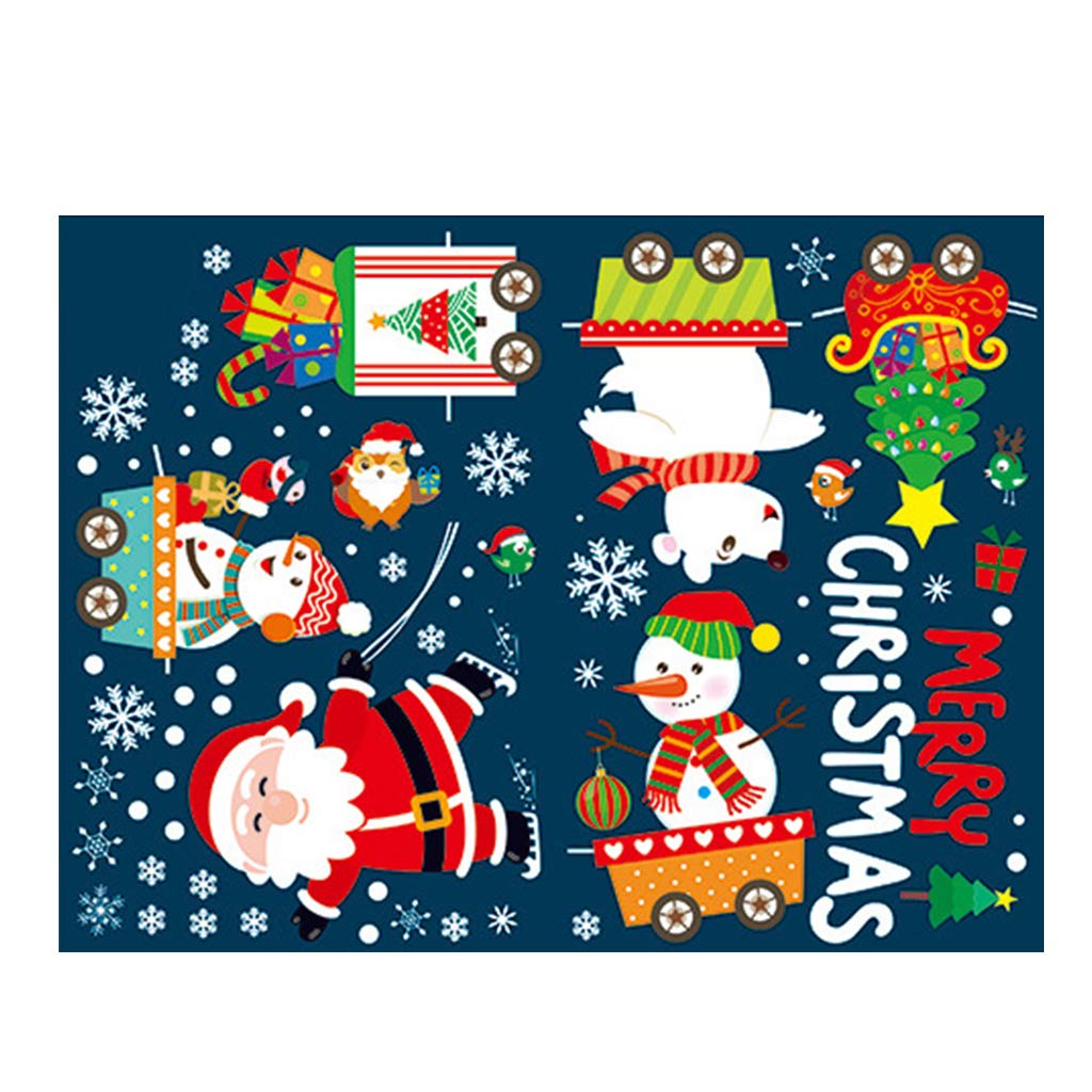 YU-NIYUT Christmas Wall Stickers - Santa Claus Window Decals for Holiday Decor, Festive Glass Murals & Home Decoration - Perfect for Living Room, Bedroom, and Office Holiday Decorating